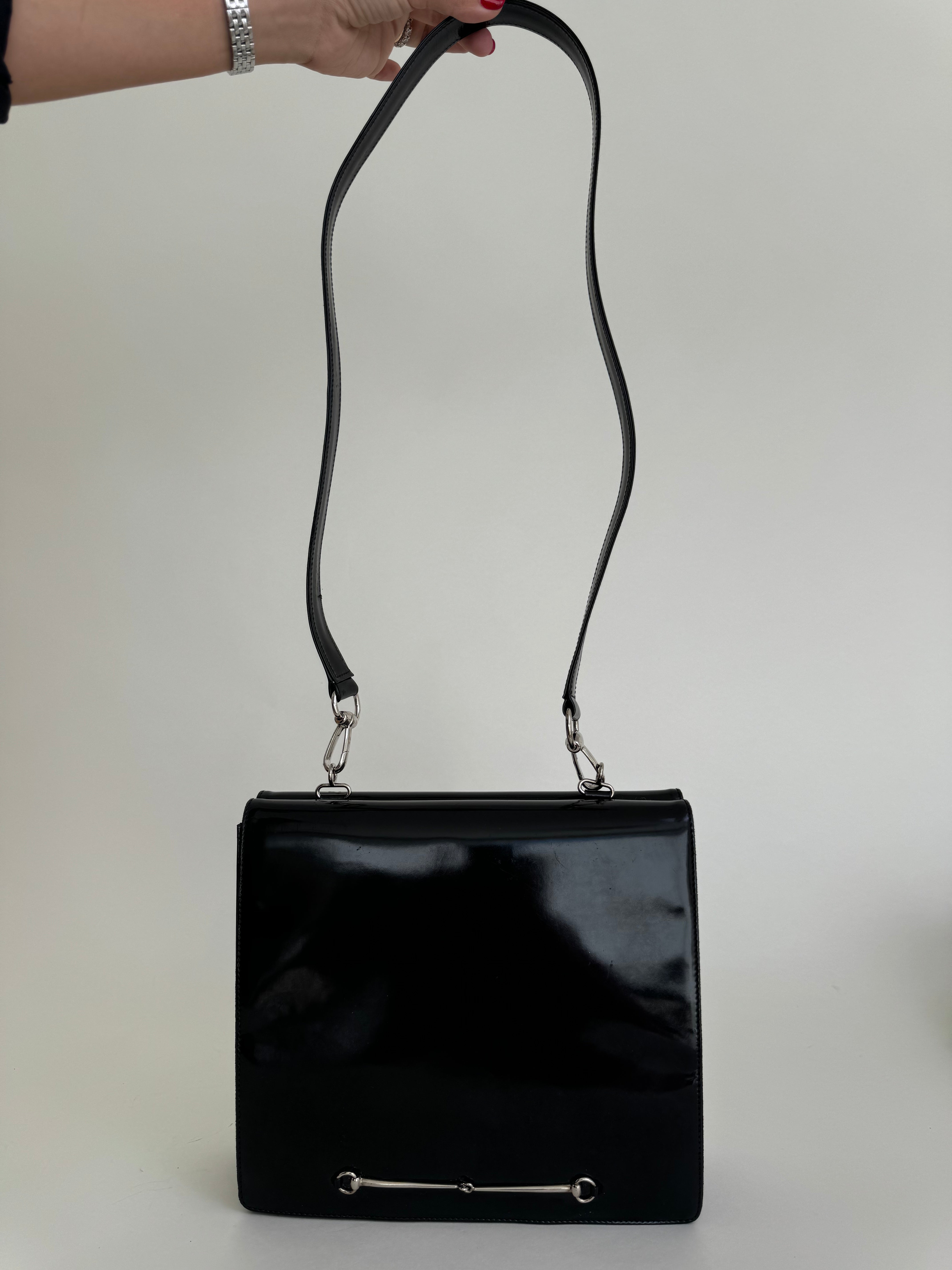 Gucci Tom Ford Horsebit Shoulder Bag/Clutch Black