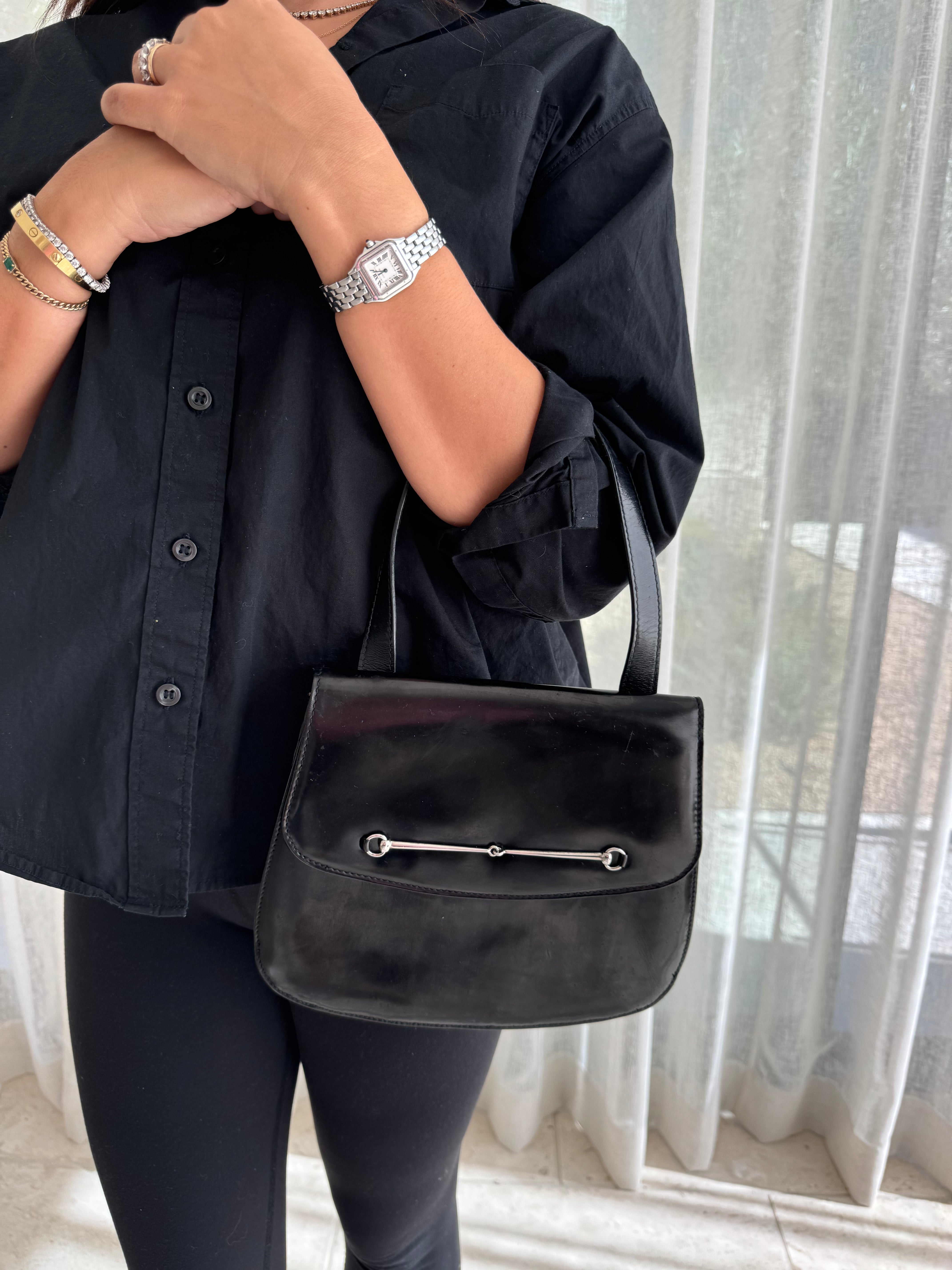 Gucci Tom Ford Horsebit Handbag Black