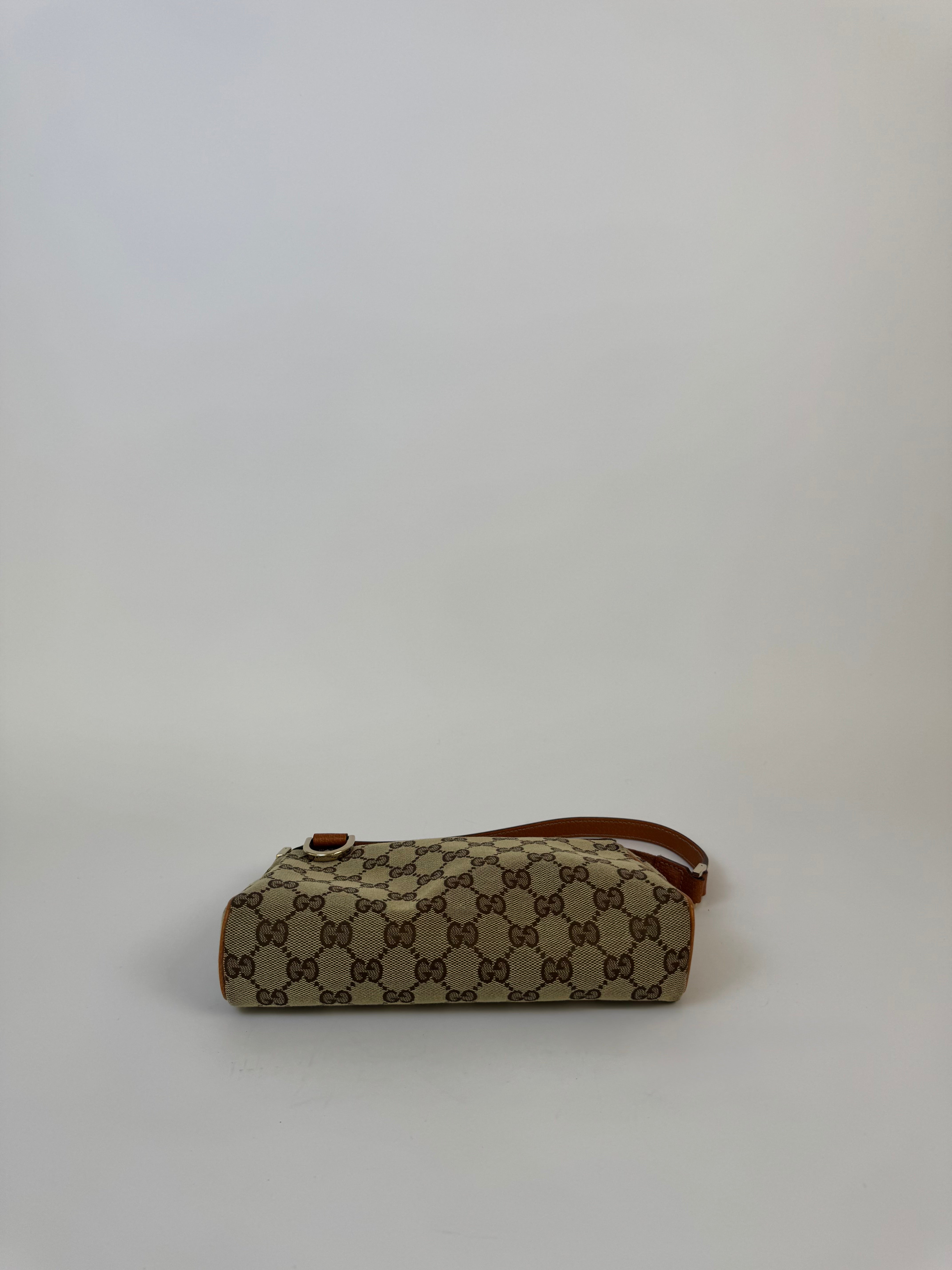 Gucci Brown Canvas Logo Shoulder Bag