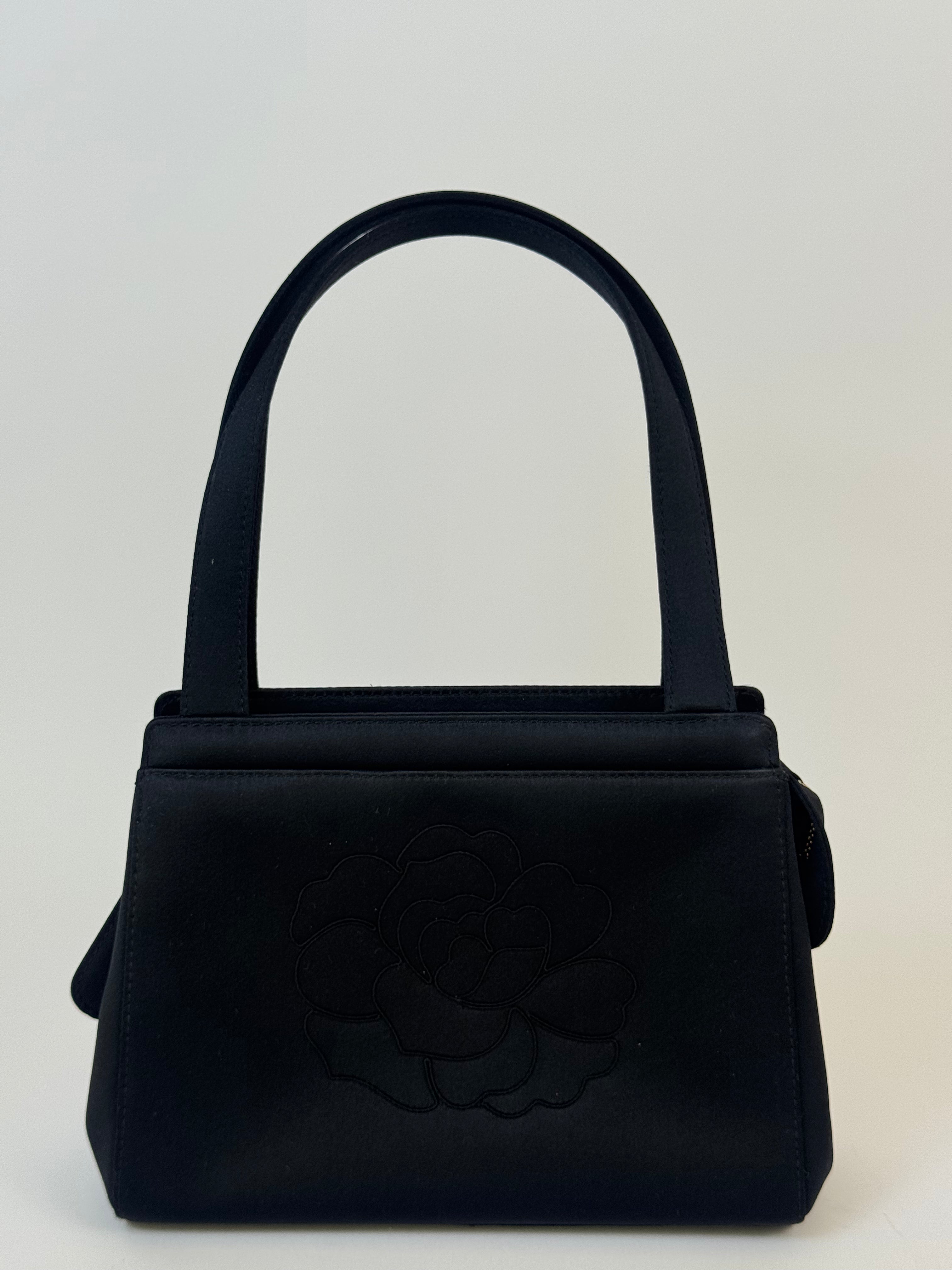 Chanel Vintage Satin Camellia Handbag