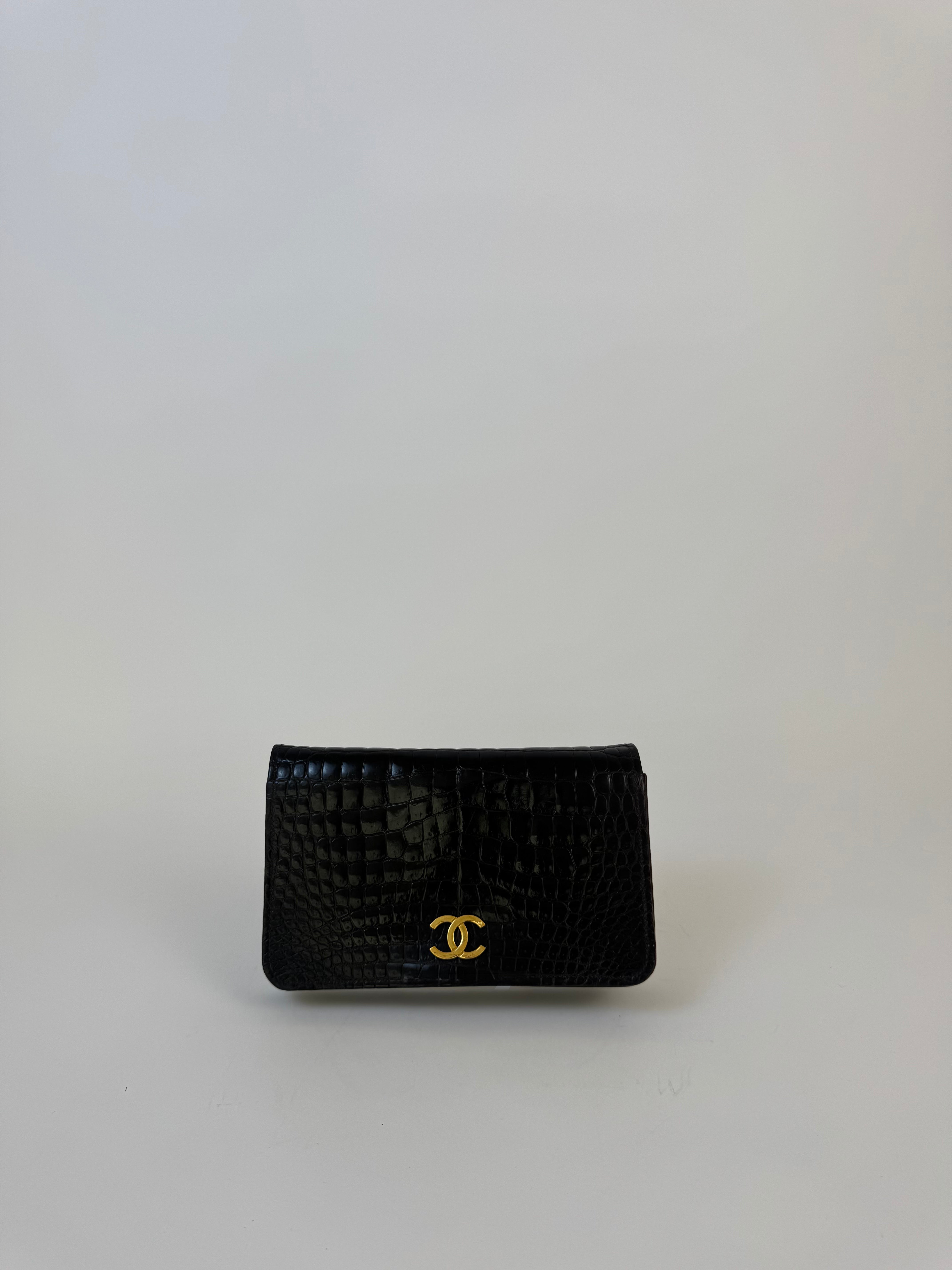 Chanel Vintage Crocodile Mini Flap Clutch