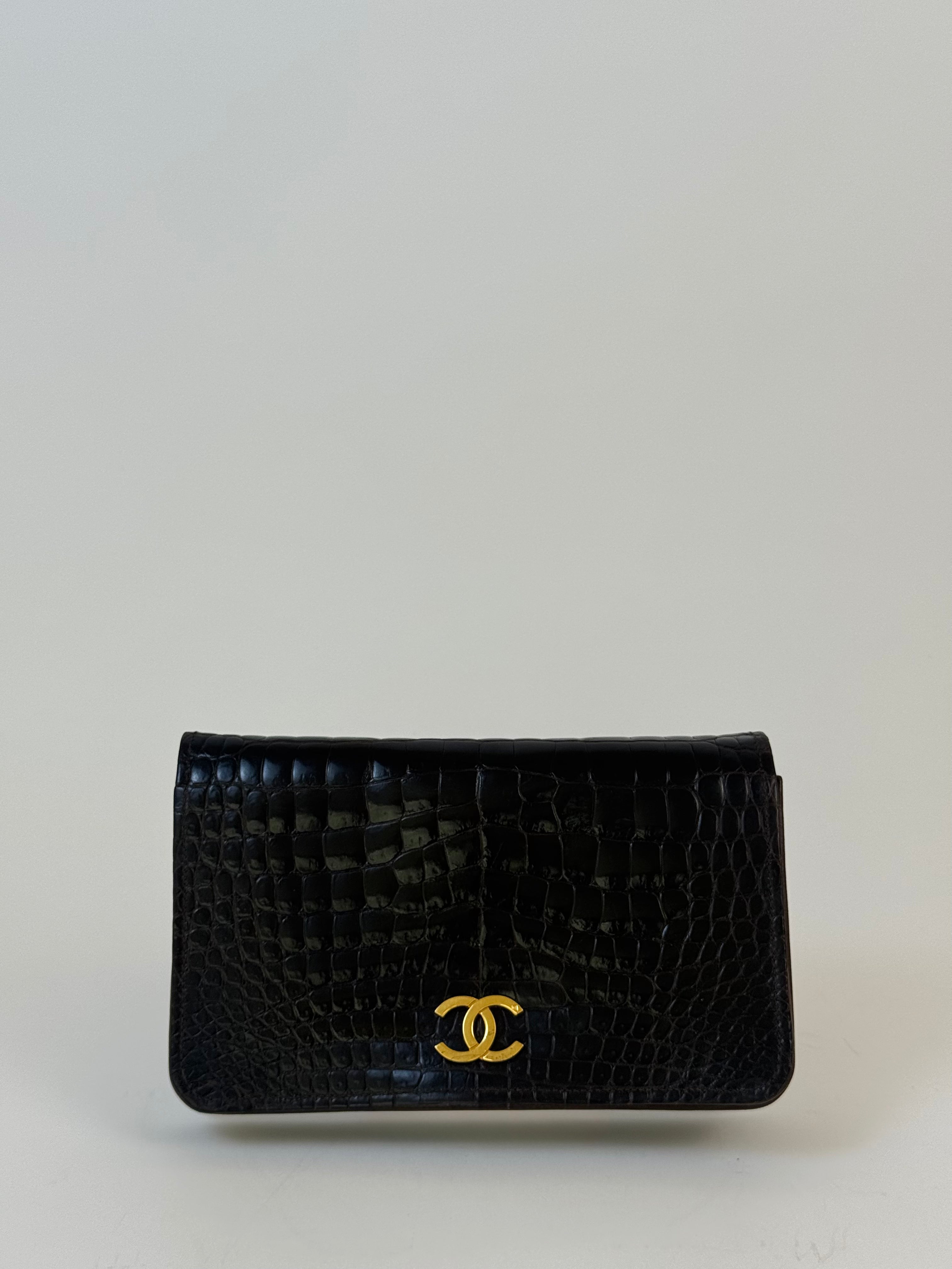 Chanel Vintage Crocodile Mini Flap Clutch