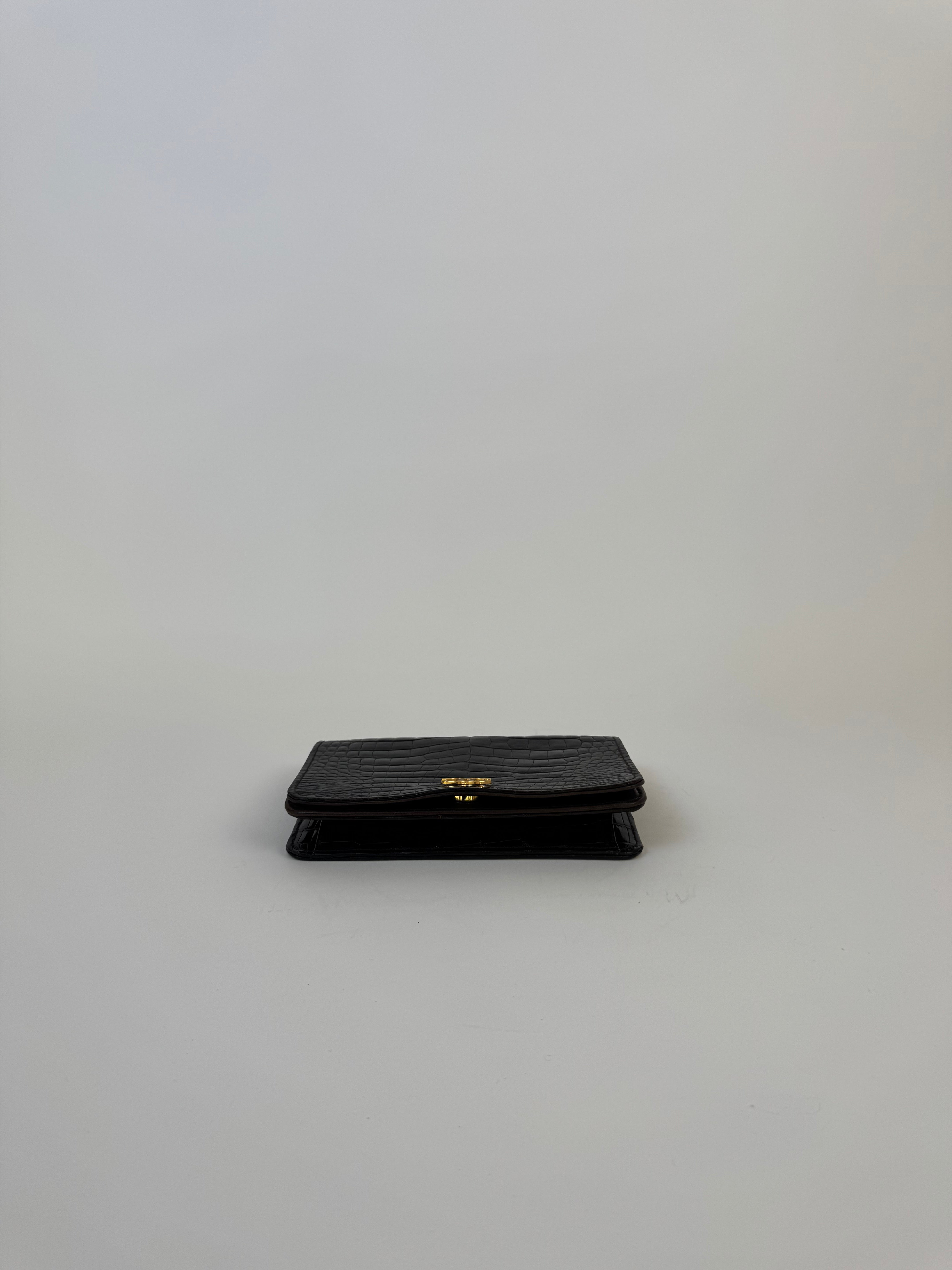 Chanel Vintage Crocodile Mini Flap Clutch