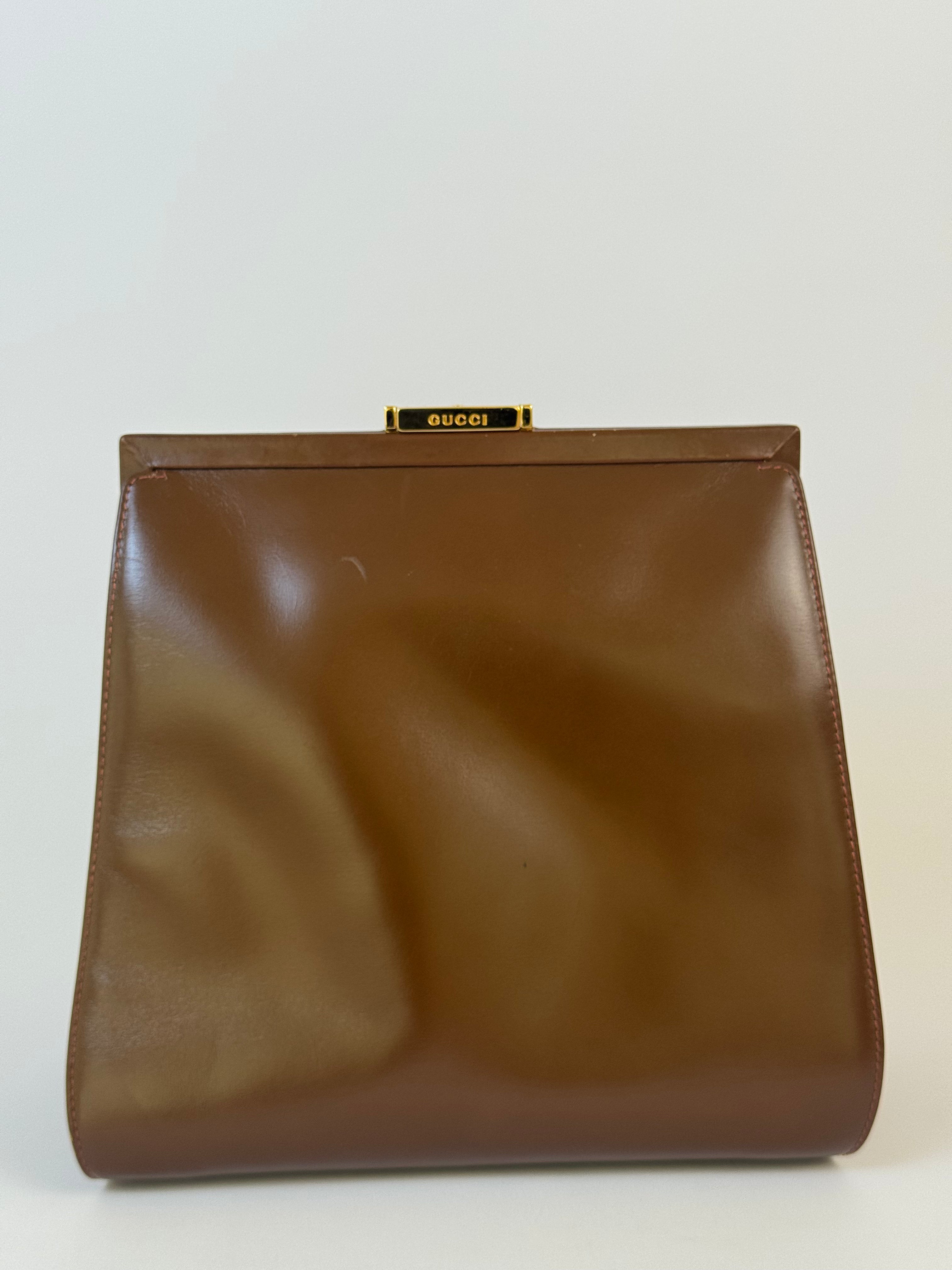 Gucci Vintage Brown Leather Backpack