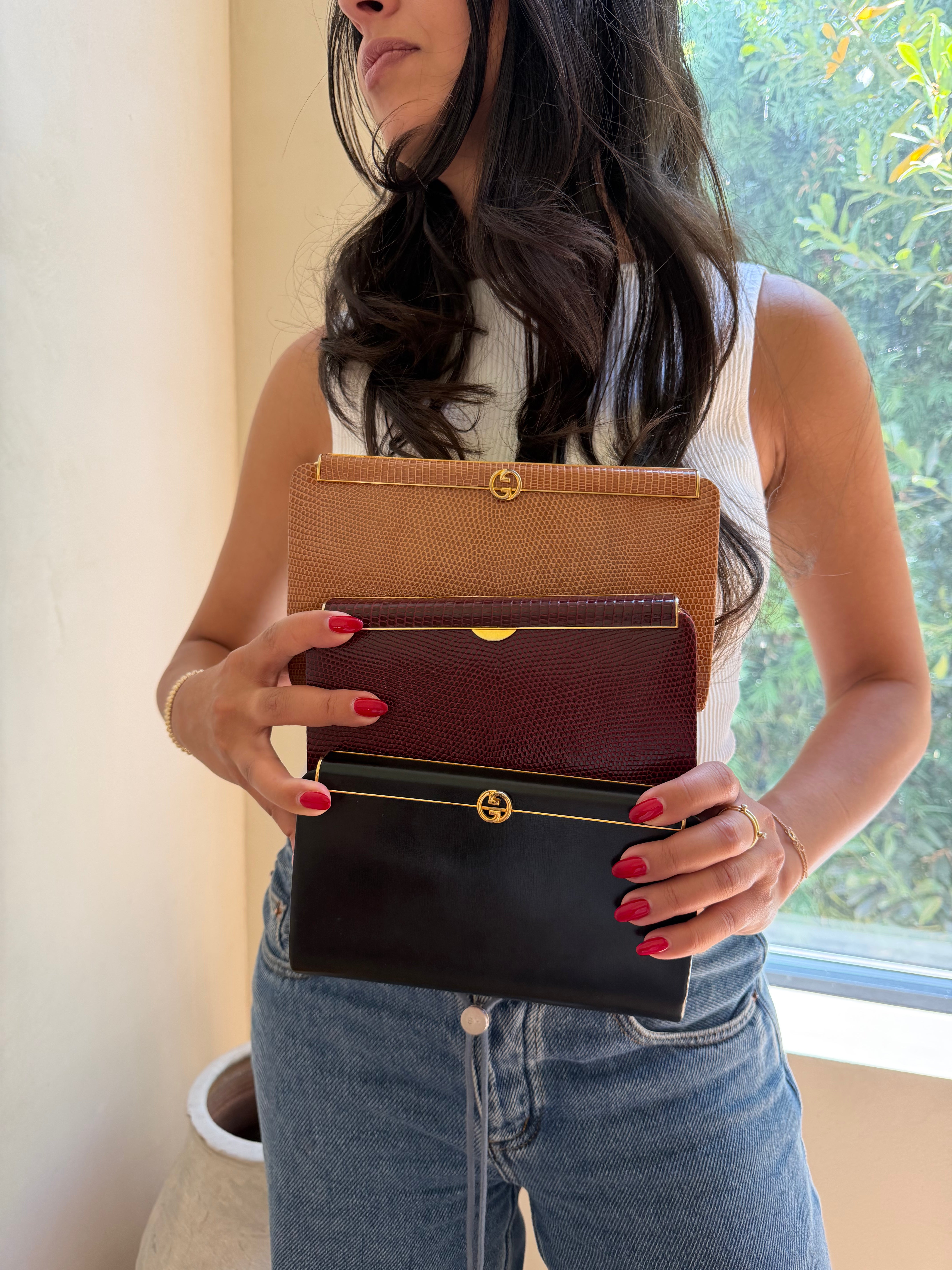 Gucci Vintage Lizard Clutch