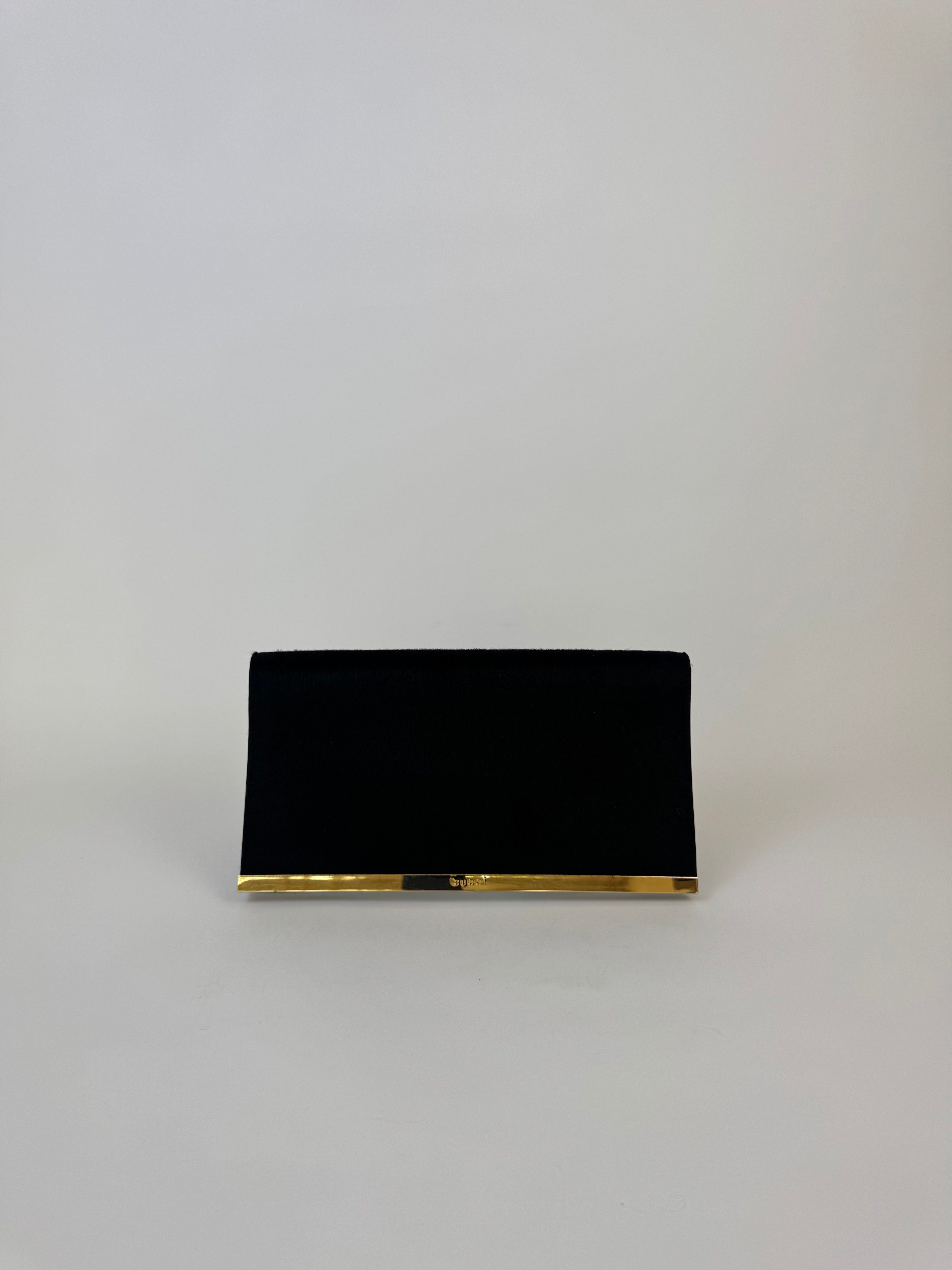 Gucci Tom Ford Black Pony Hair Clutch