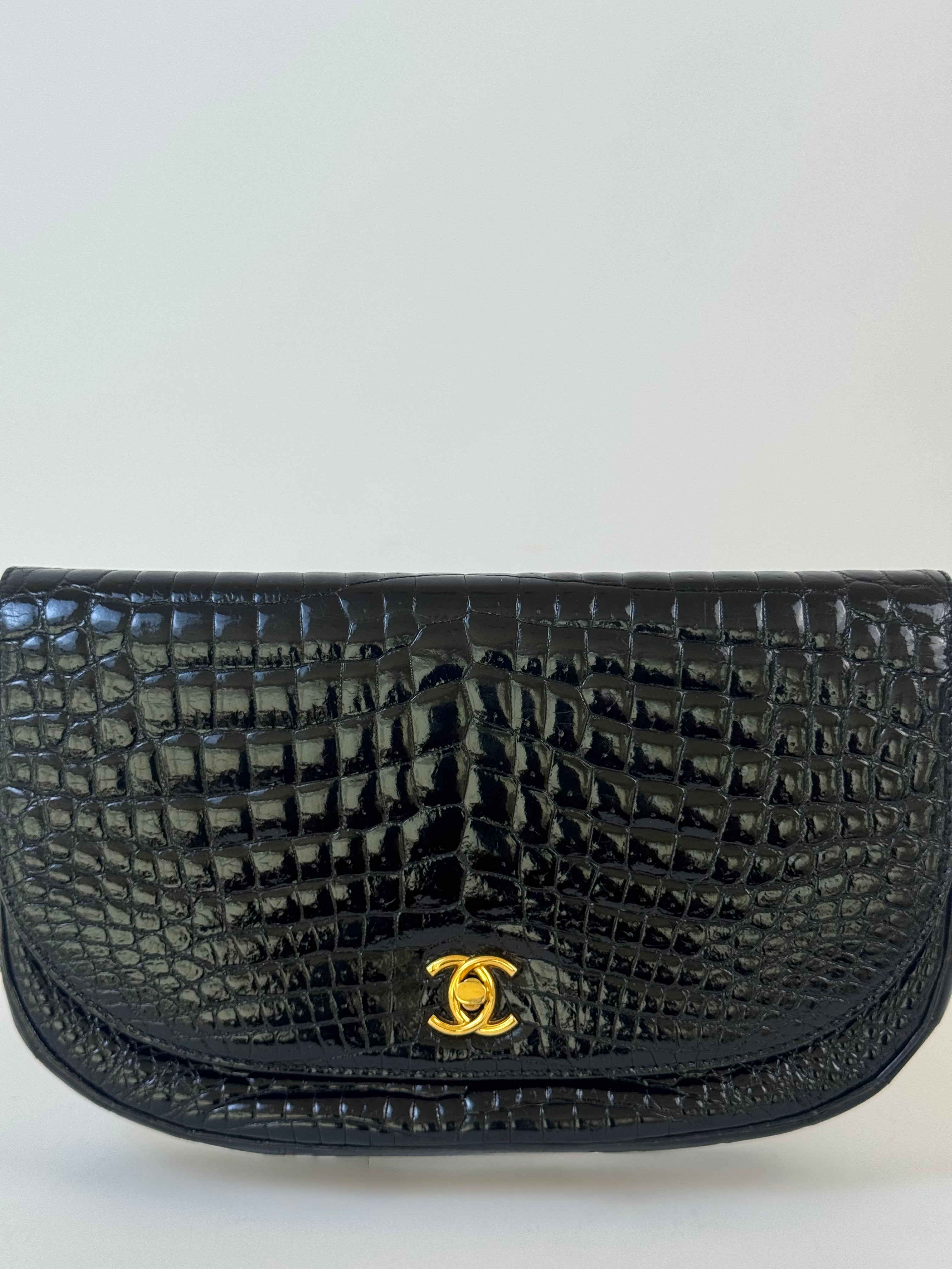 Chanel Vintage Crocodile Clutch