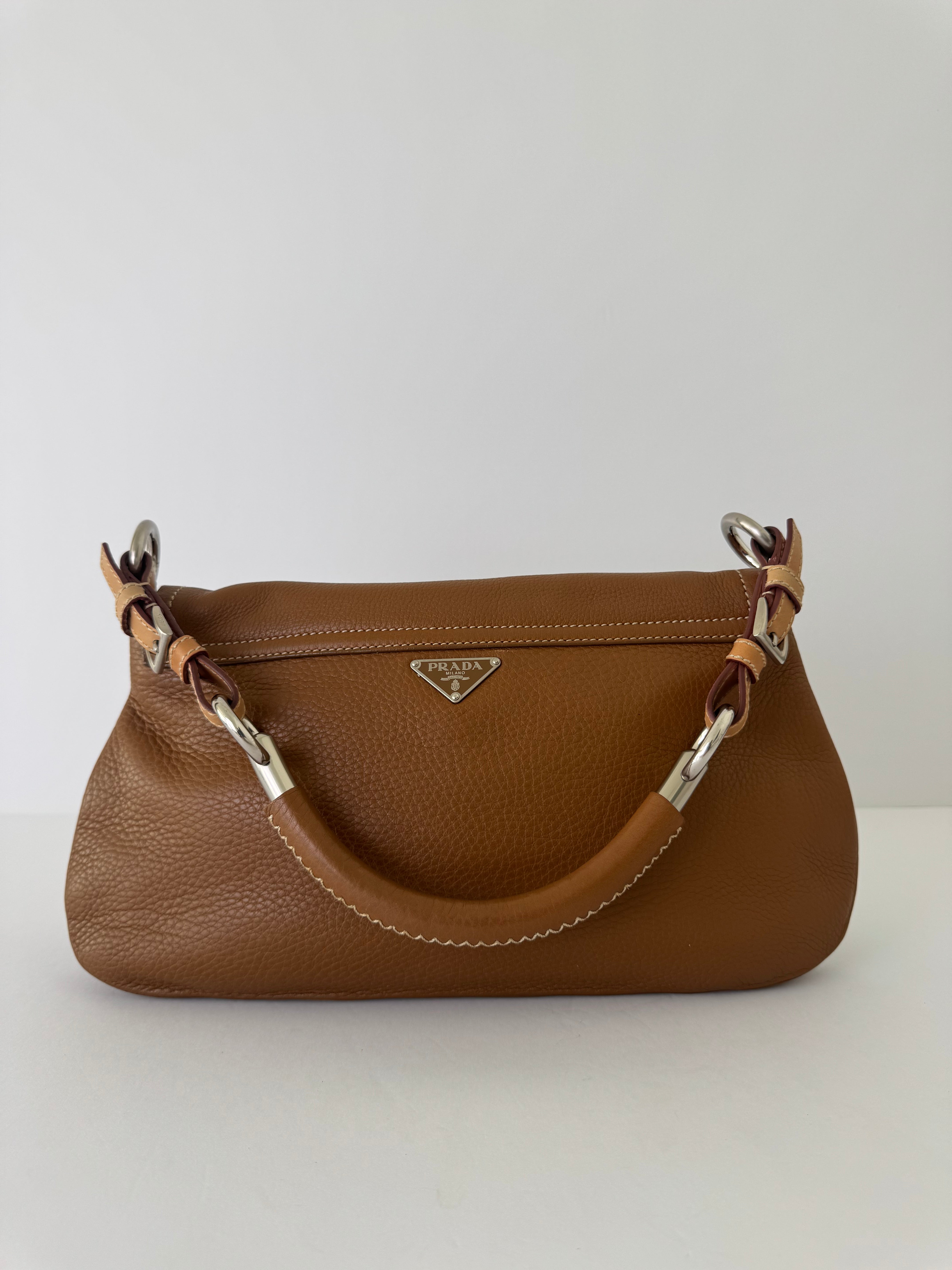 Prada Brown Leather Shoulder Bag