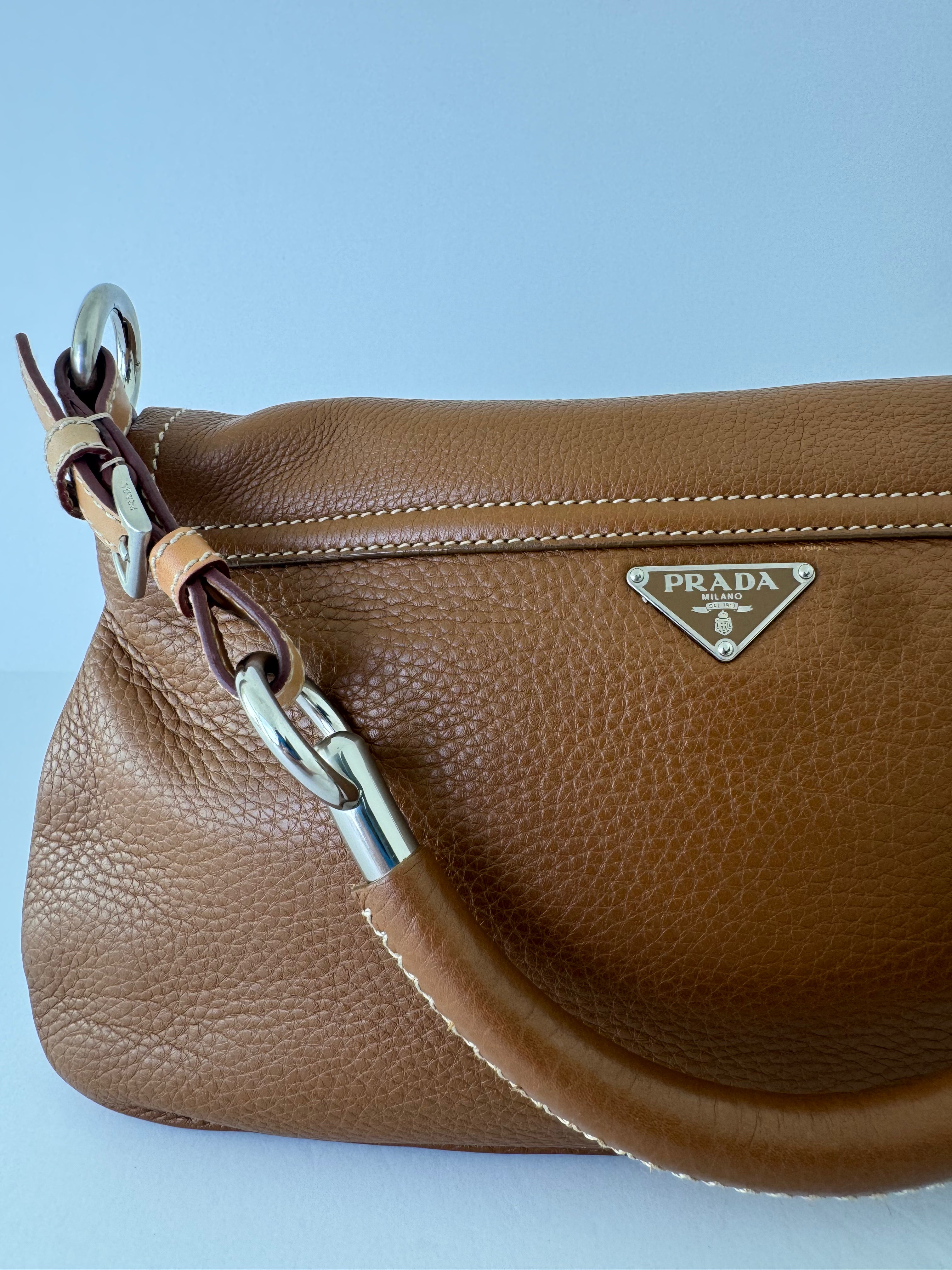 Prada Brown Leather Shoulder Bag