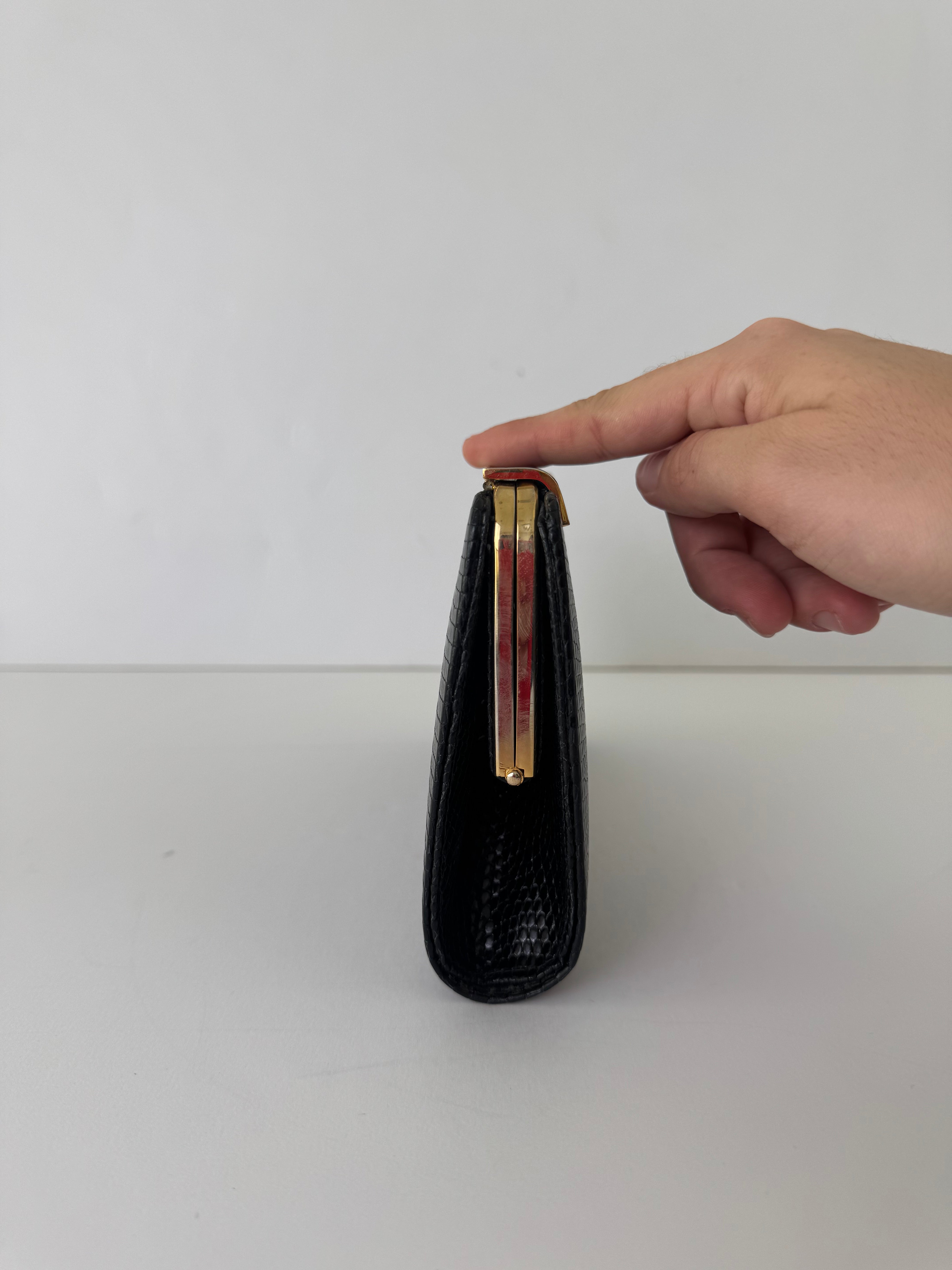 Gucci Black Lizard Clutch