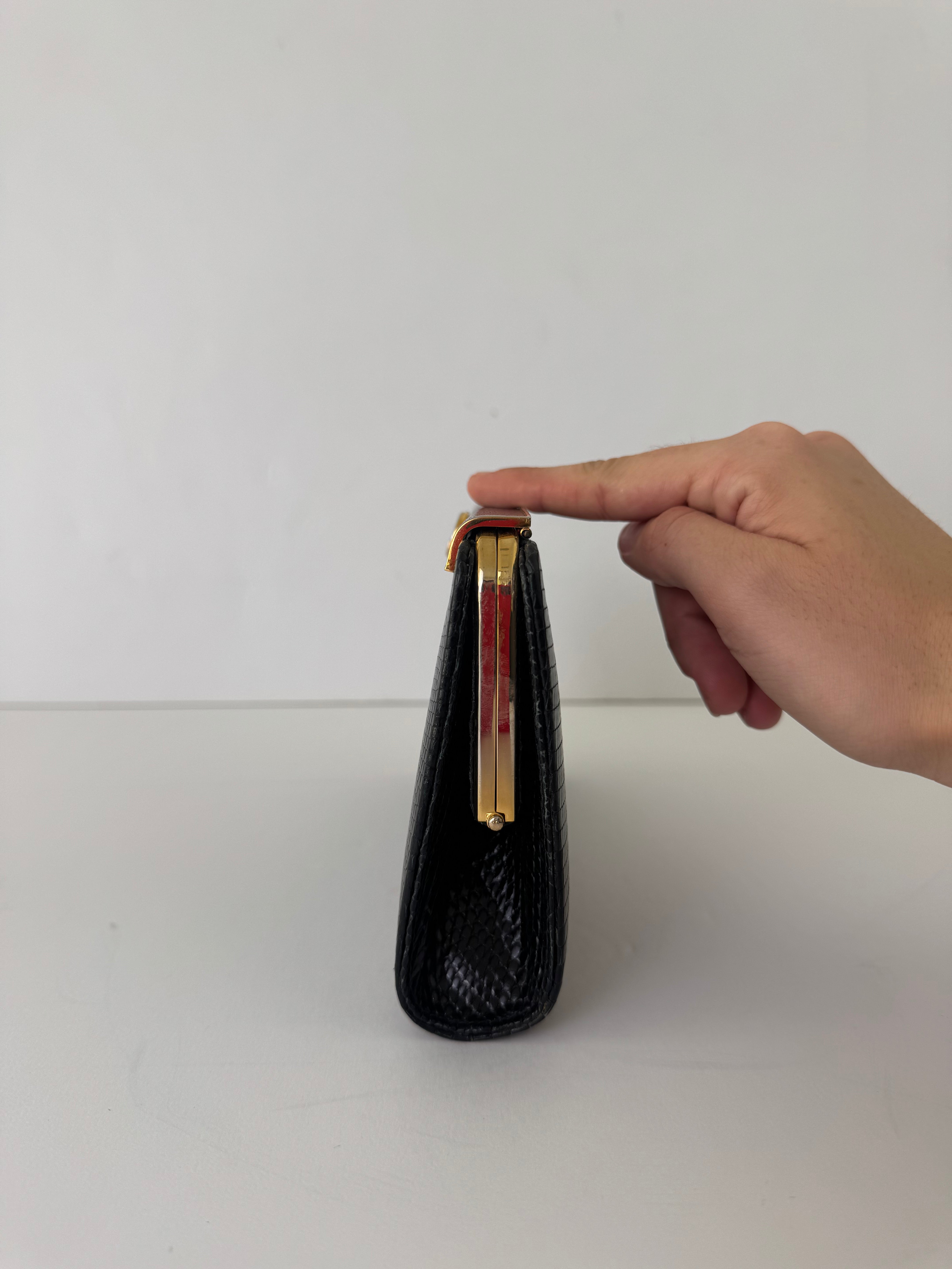 Gucci Black Lizard Clutch