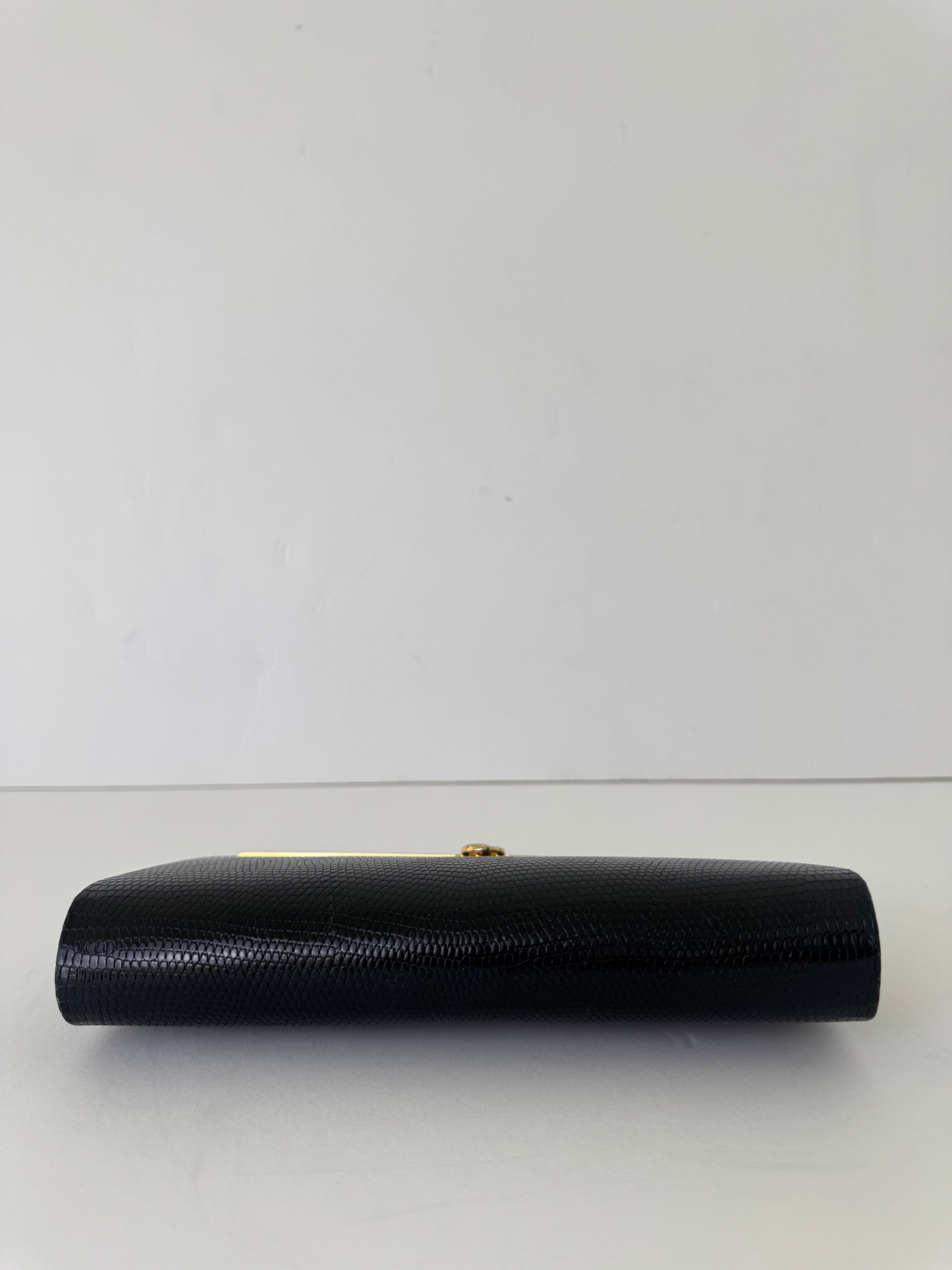 Gucci Black Lizard Clutch