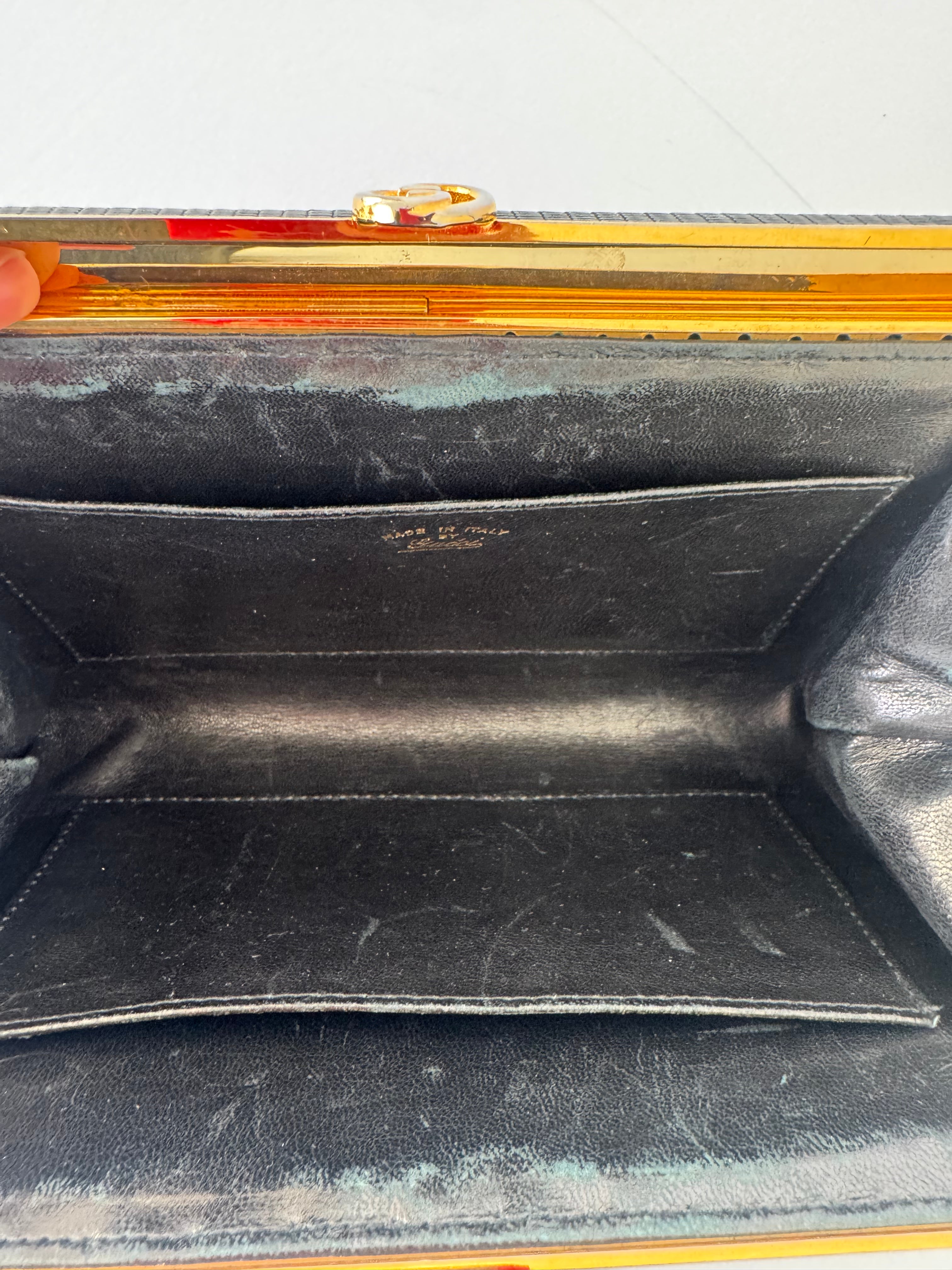 Gucci Black Lizard Clutch