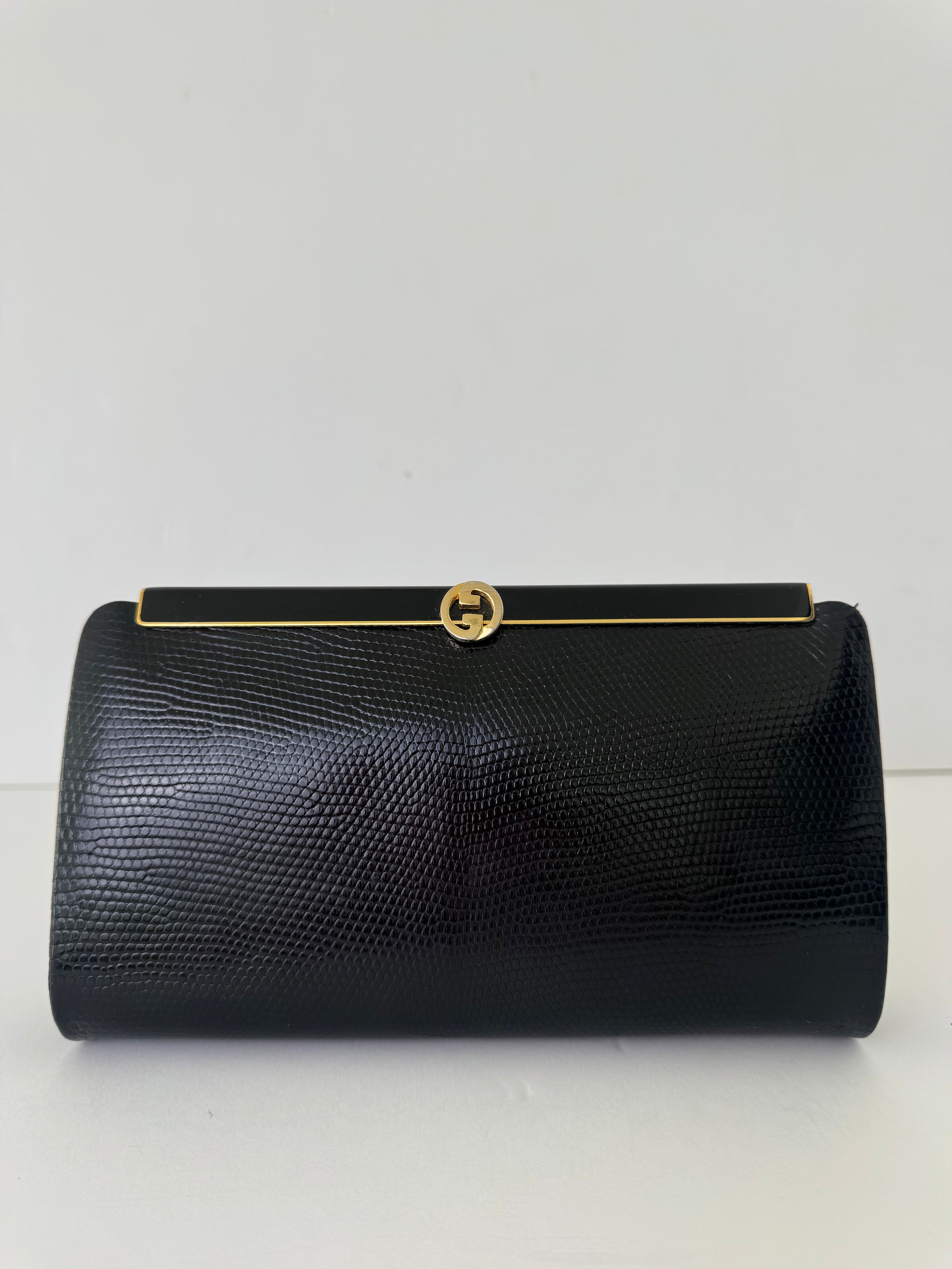 Gucci Black Lizard Clutch