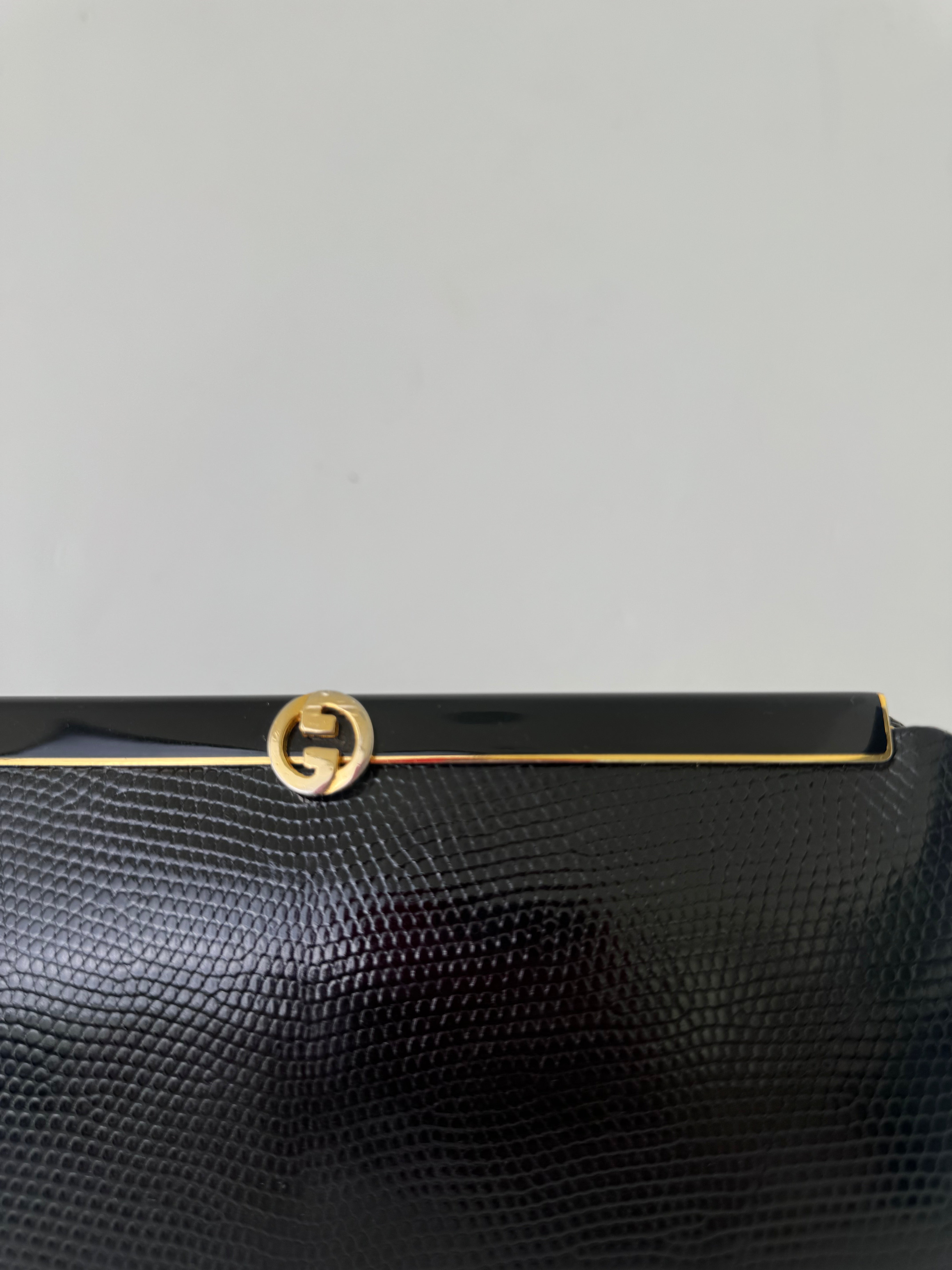 Gucci Black Lizard Clutch