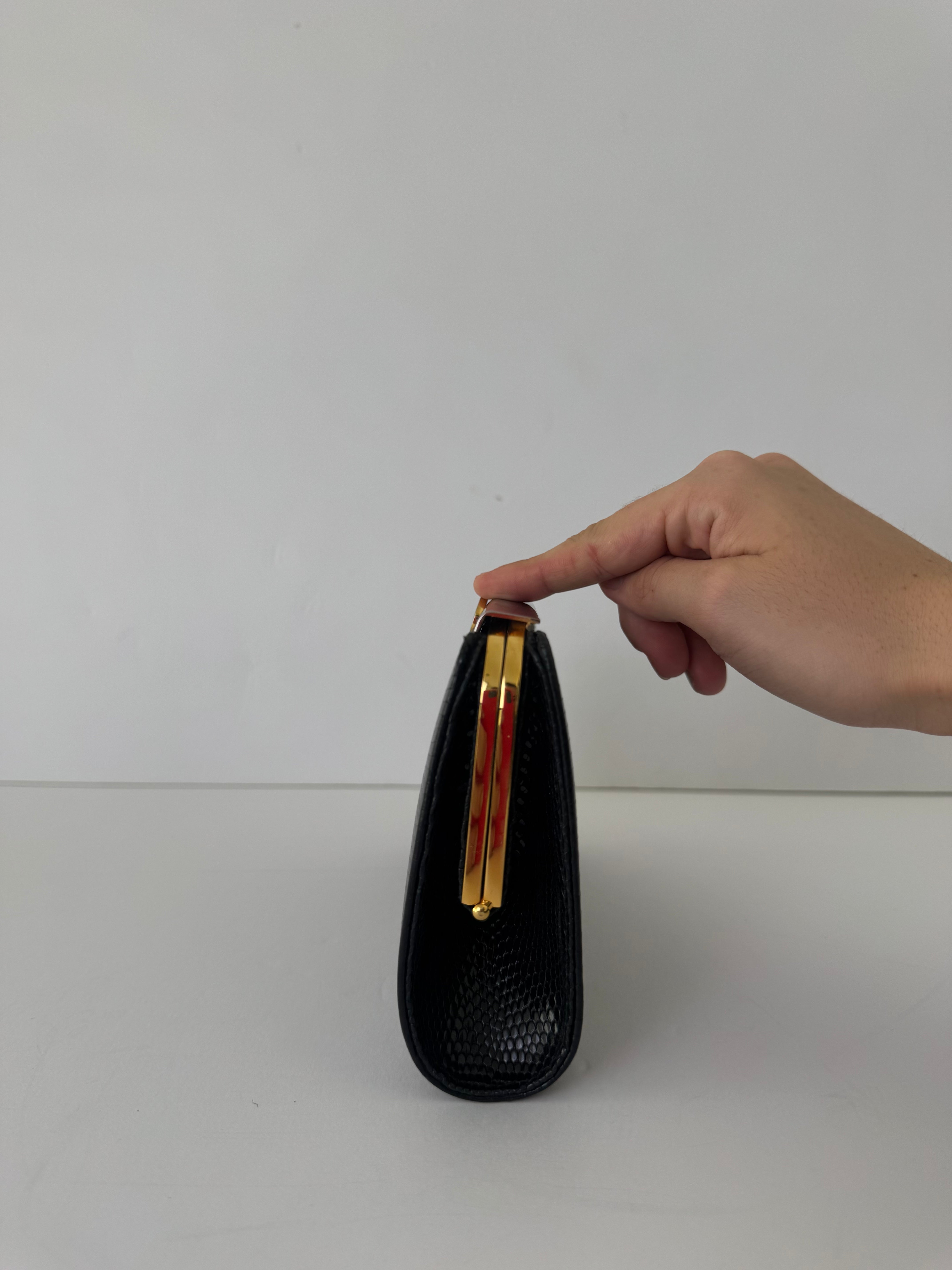 Gucci Black Lizard Clutch