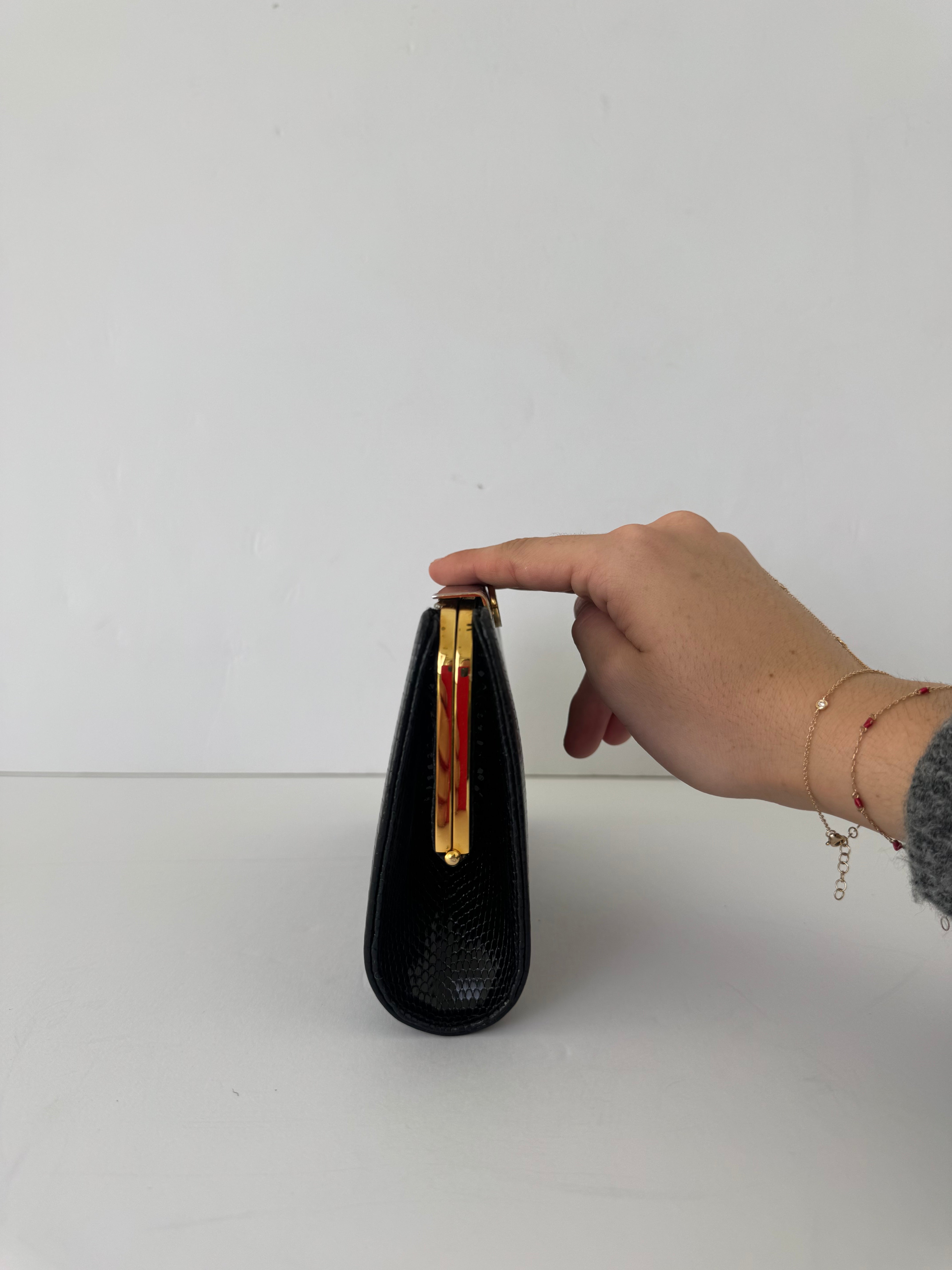 Gucci Black Lizard Clutch