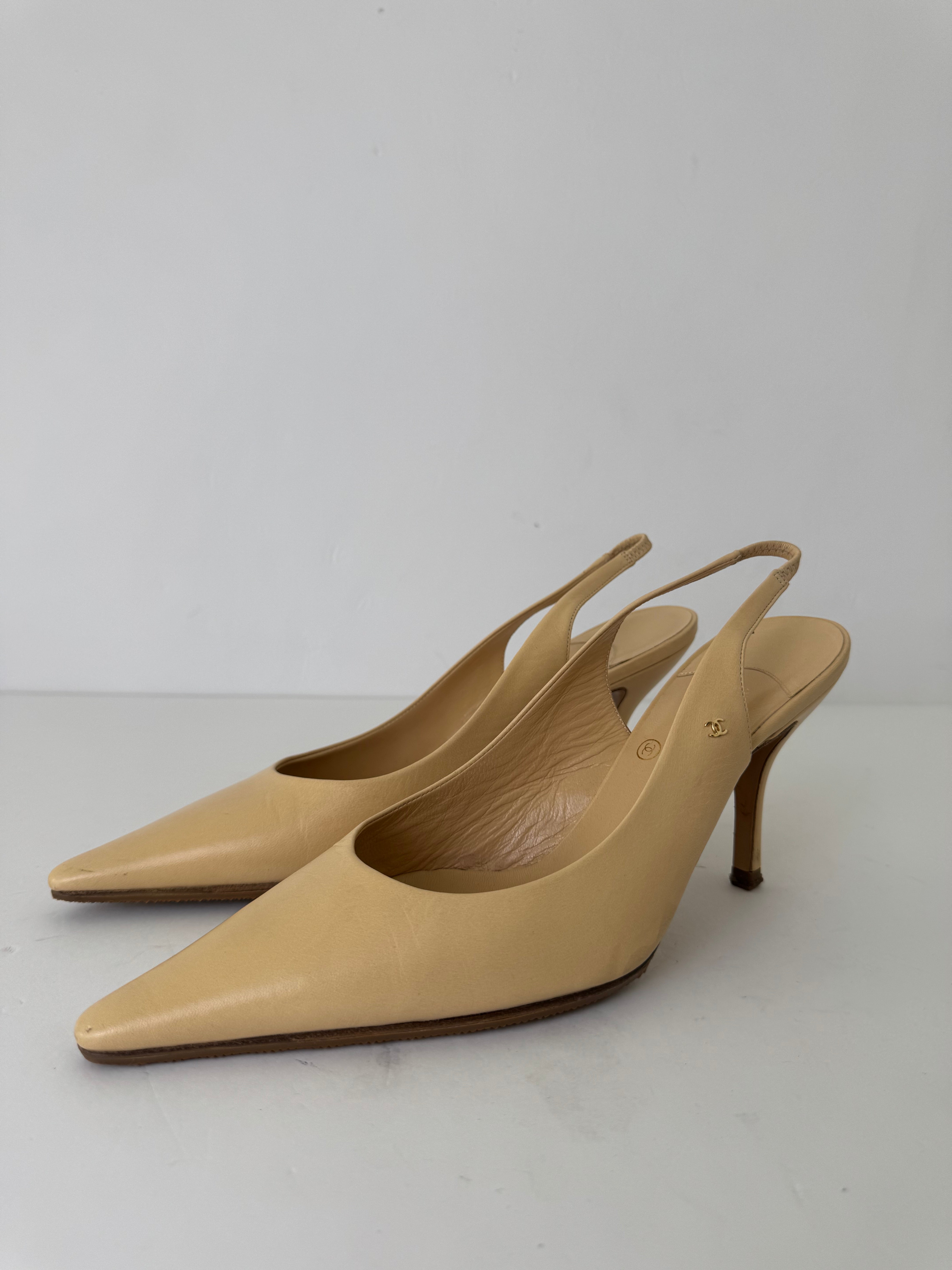 Chanel Vintage Slingbacks 38