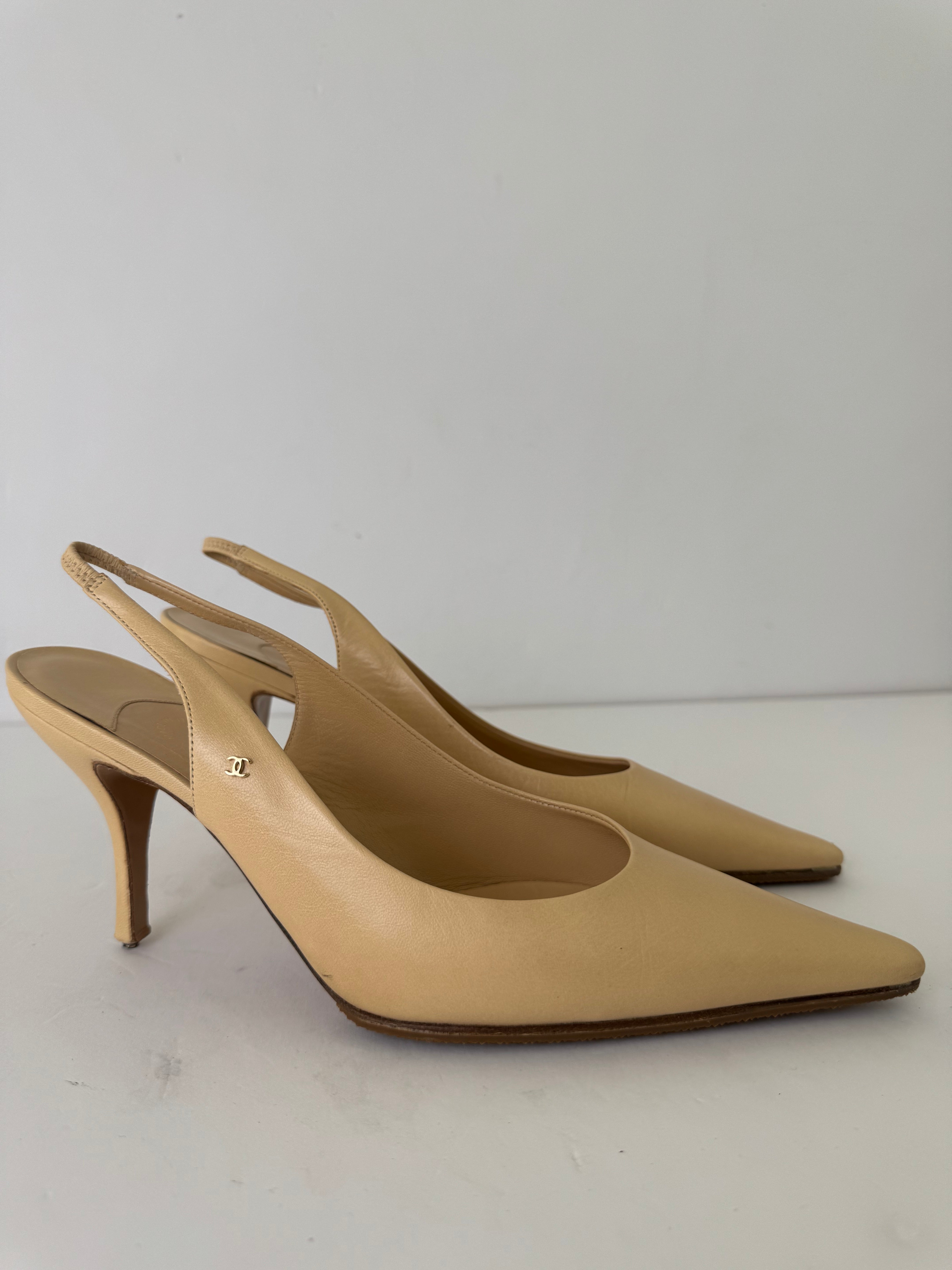 Chanel Vintage Slingbacks 38