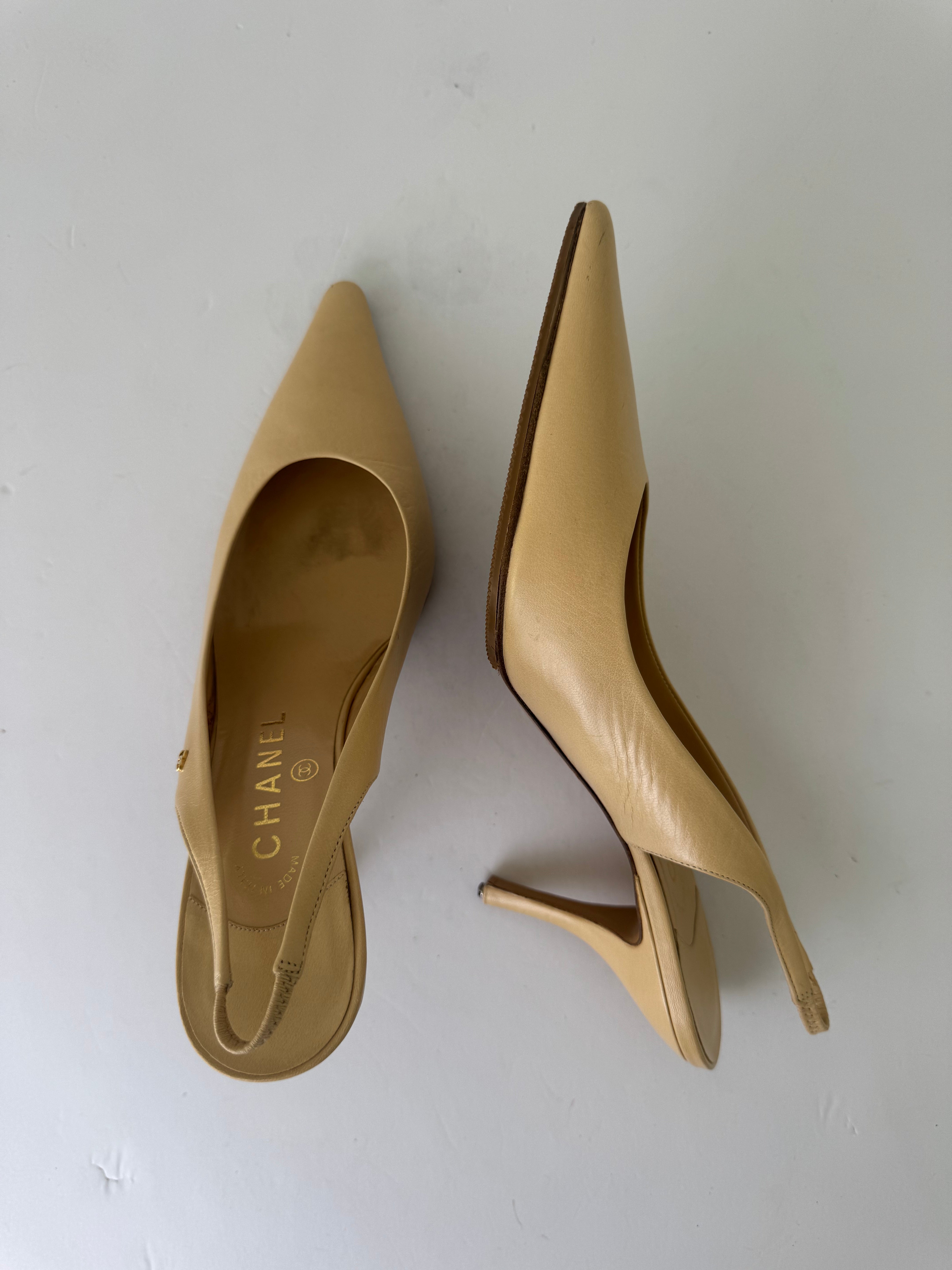 Chanel Vintage Slingbacks 38