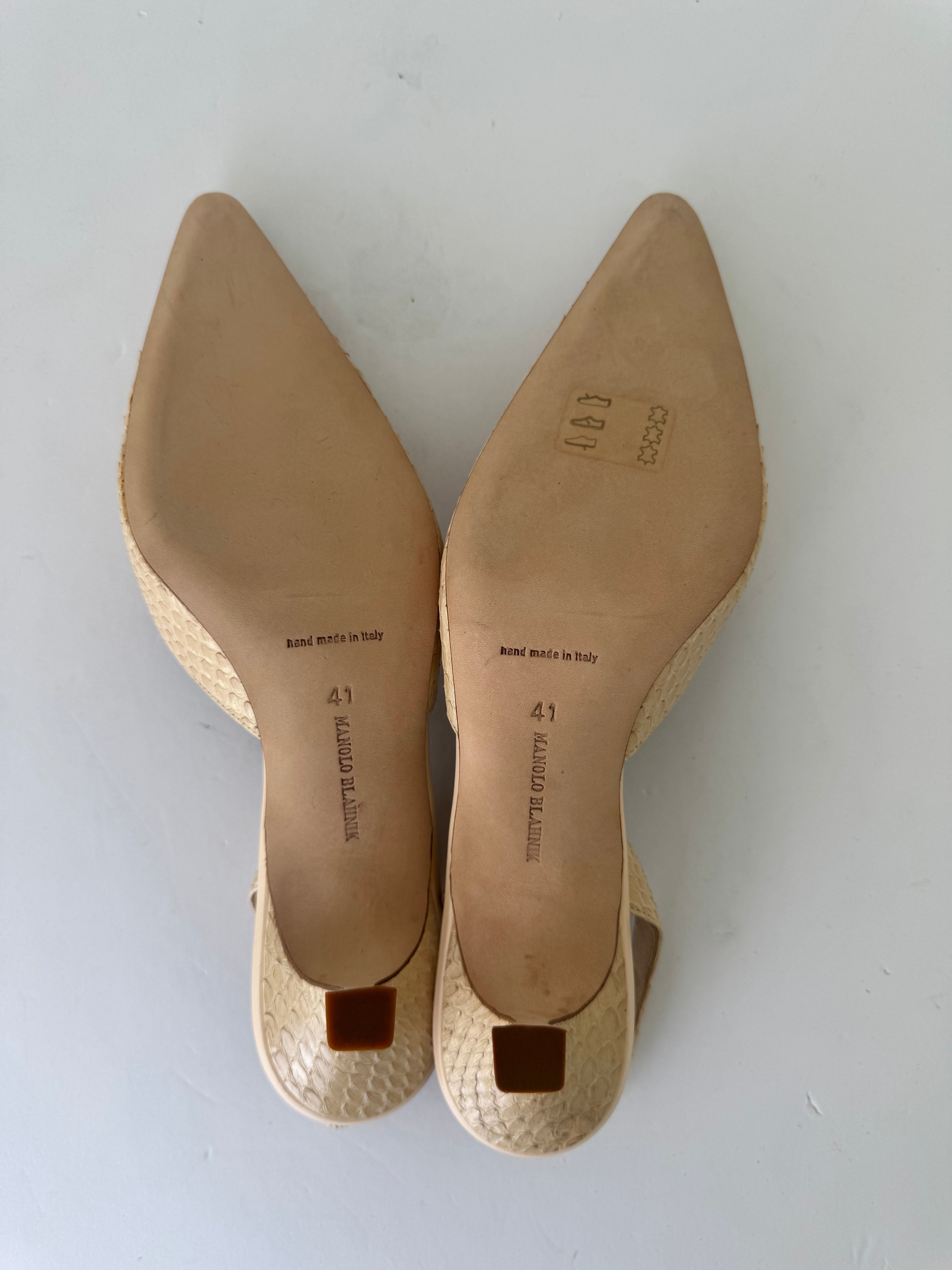 Manolo Blahnik Vintage Croc Slingbacks 41