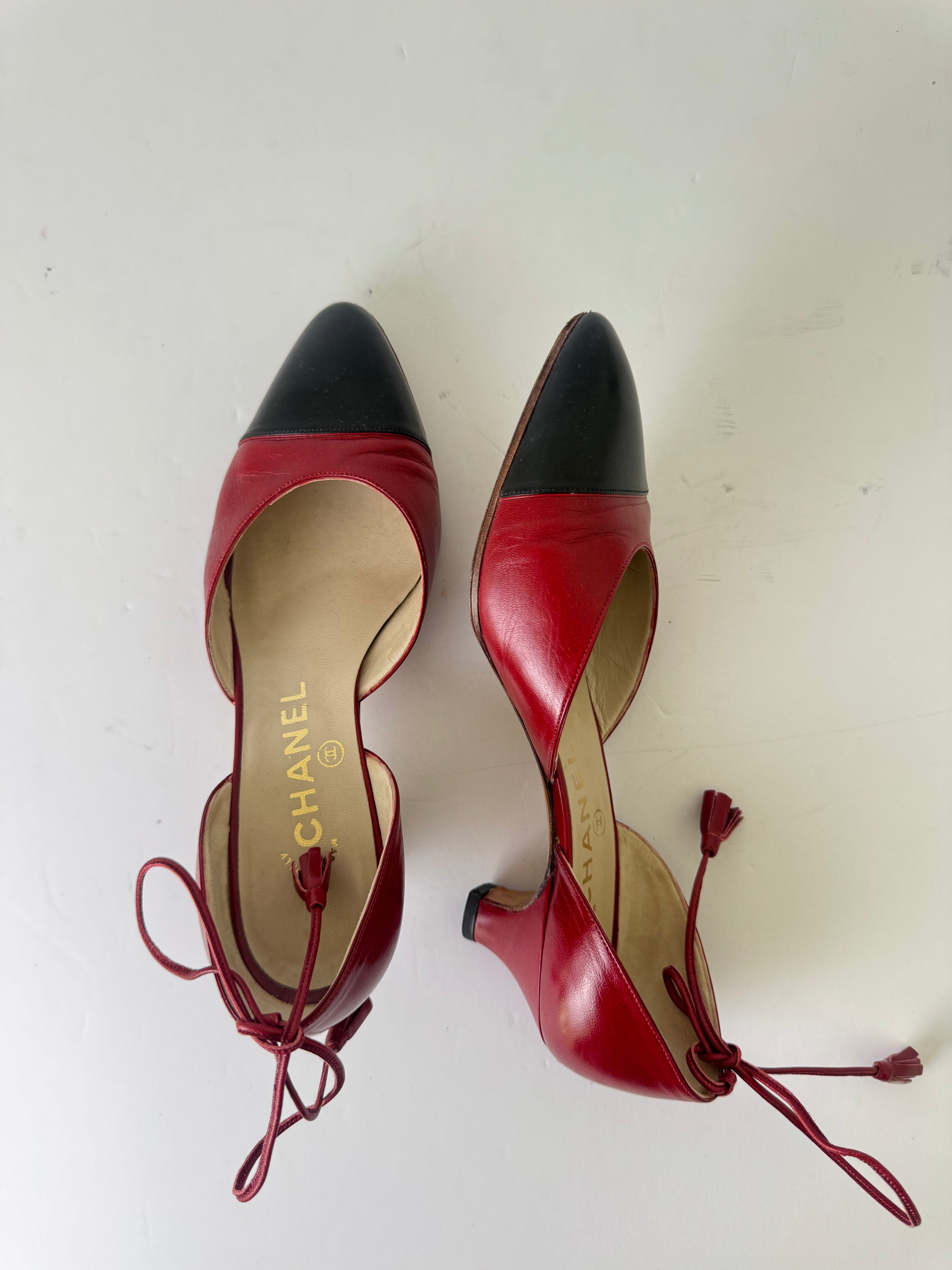 Chanel Vintage Slingback Leather Flats 35.5