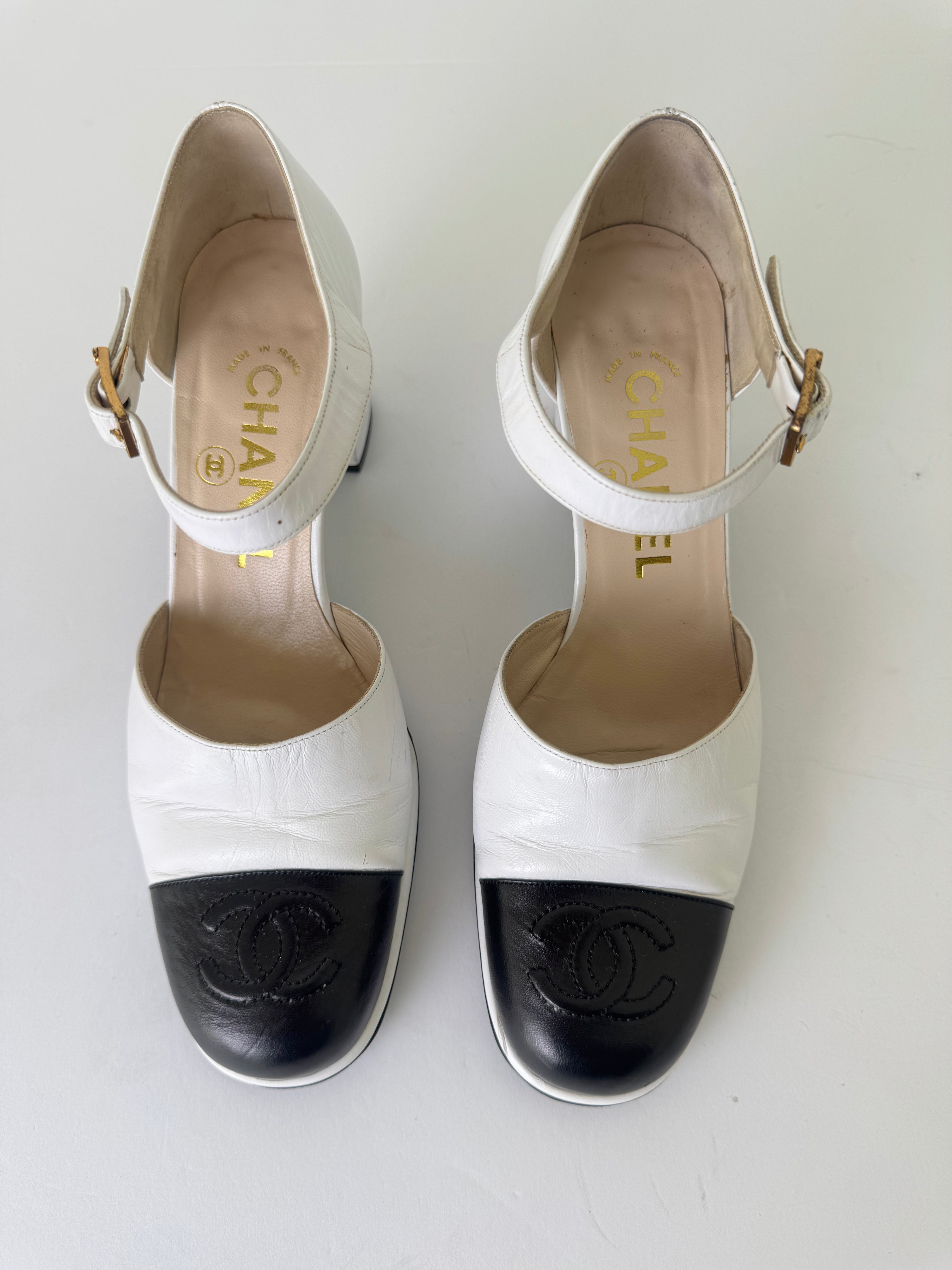 Chanel Vintage Mary Jane Heels 37
