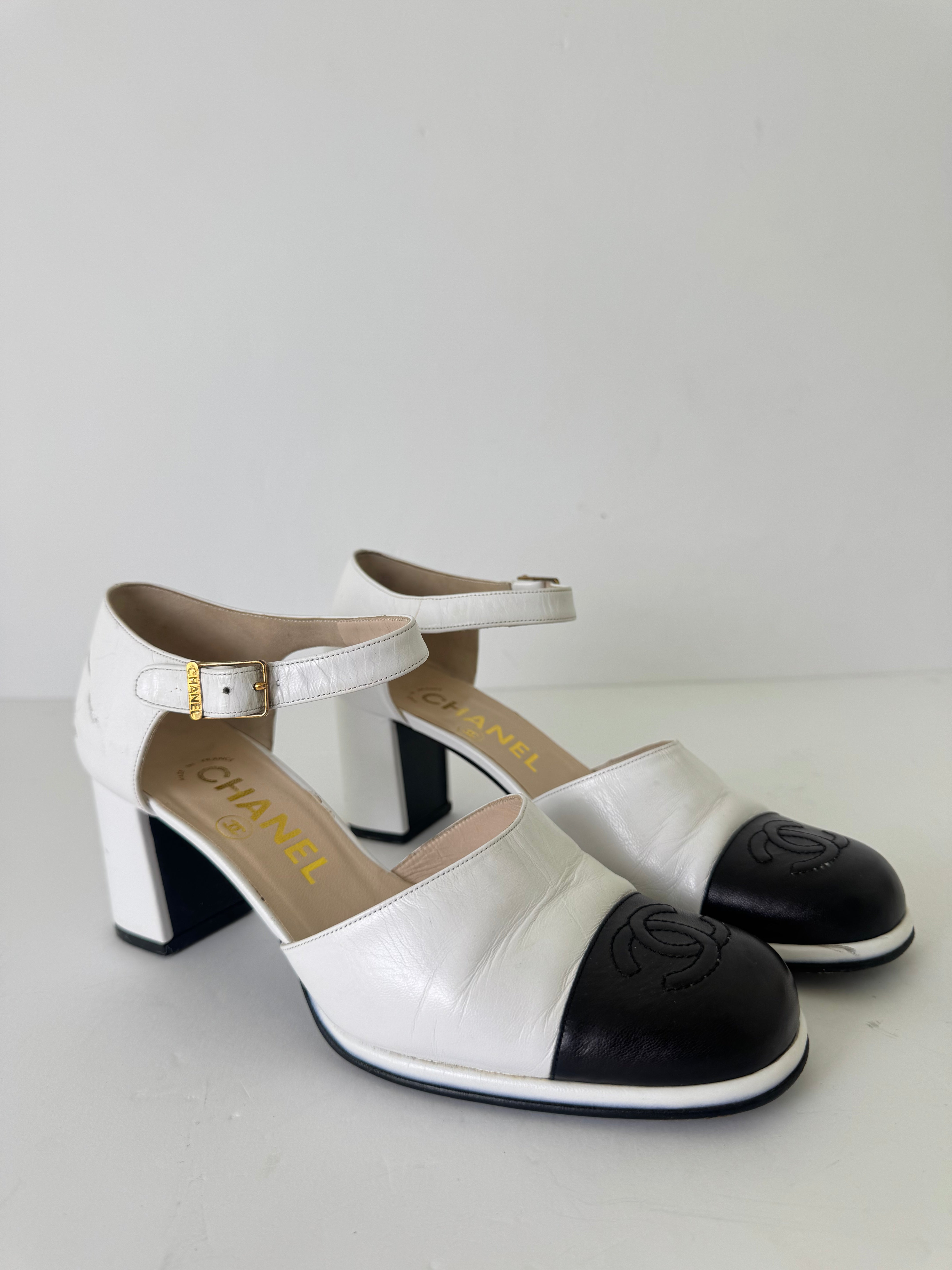 Chanel Vintage Mary Jane Heels 37