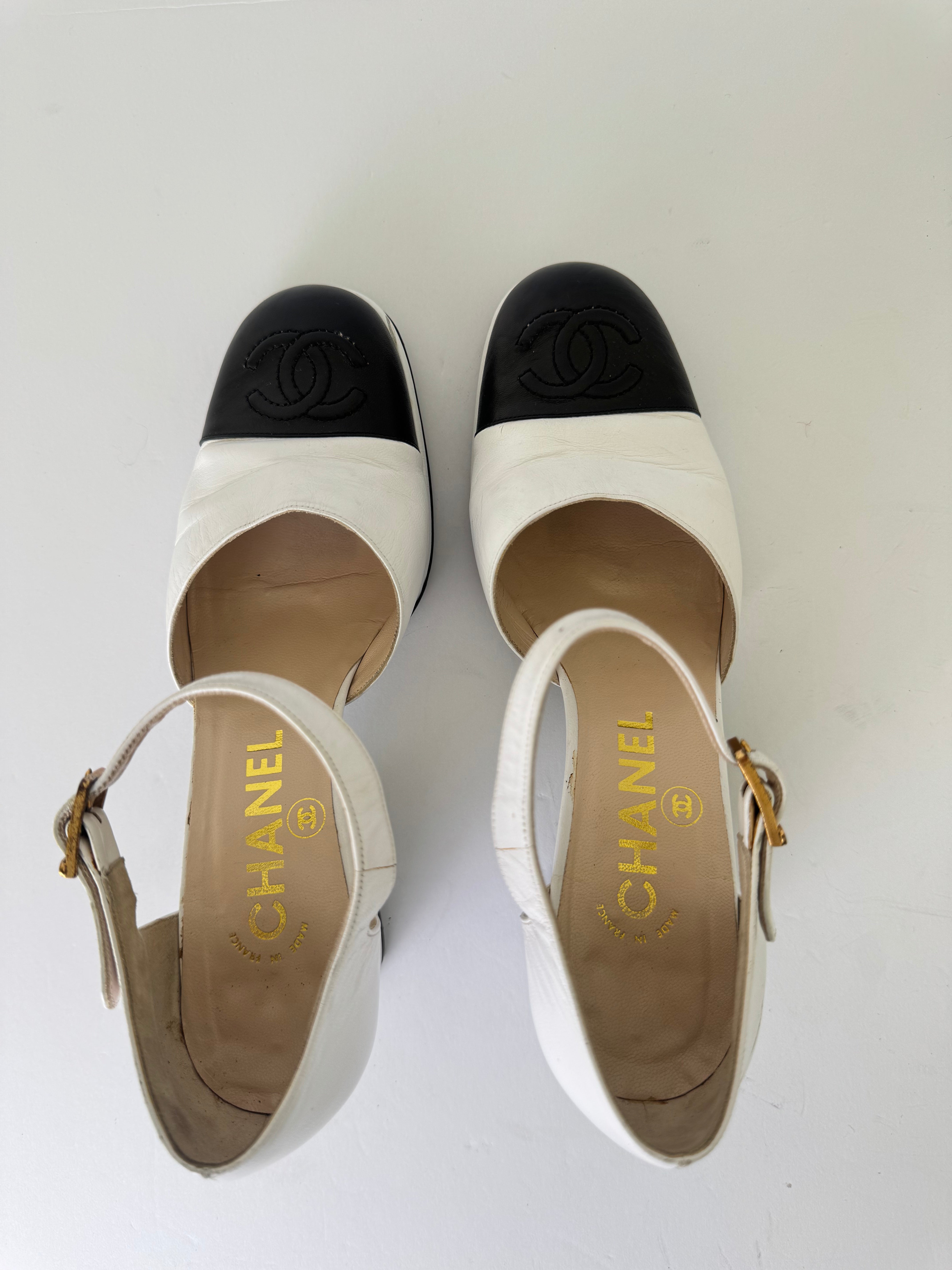 Chanel Vintage Mary Jane Heels 37