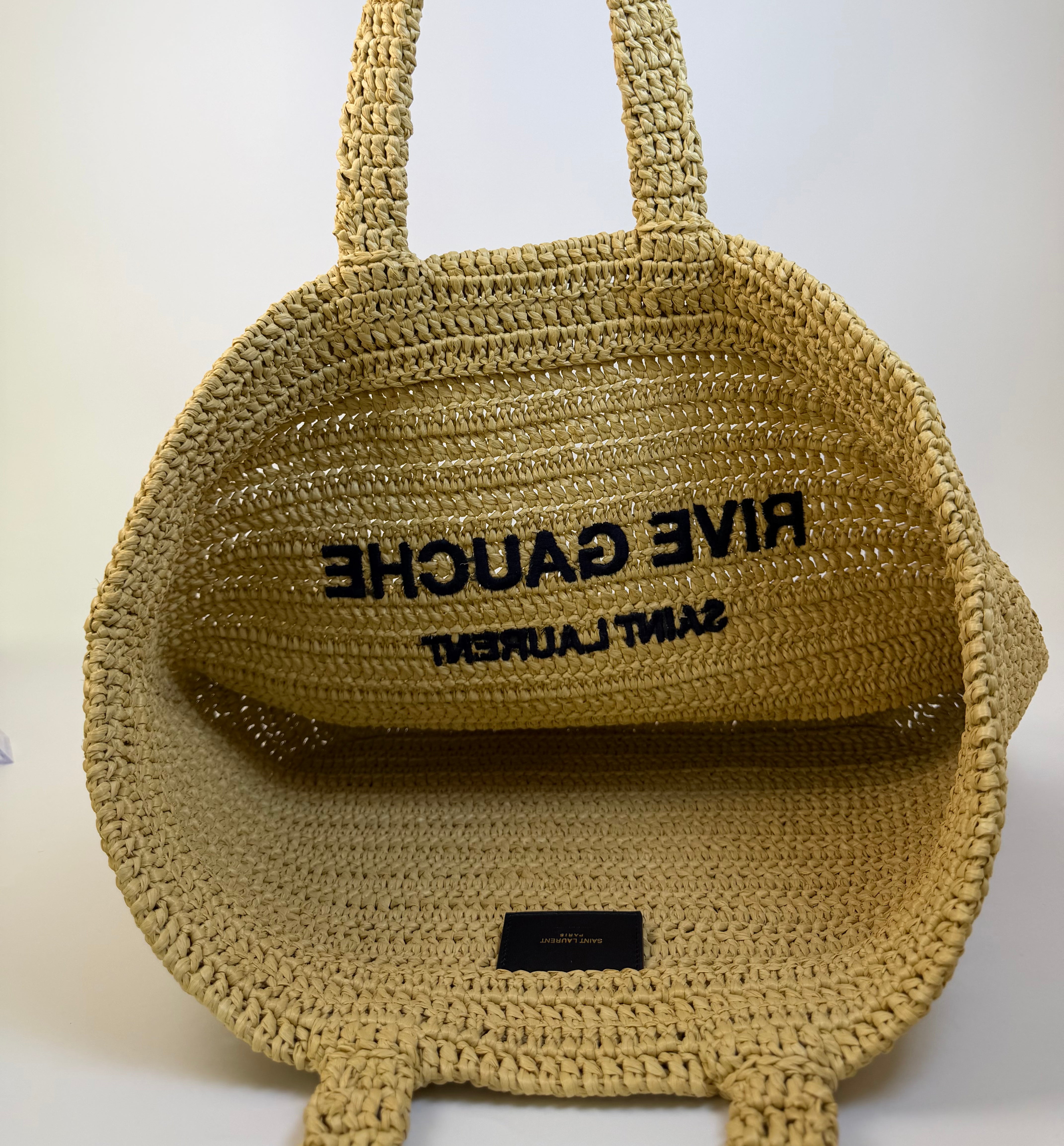 Saint Laurent Rive Gauche Raffia Handbag