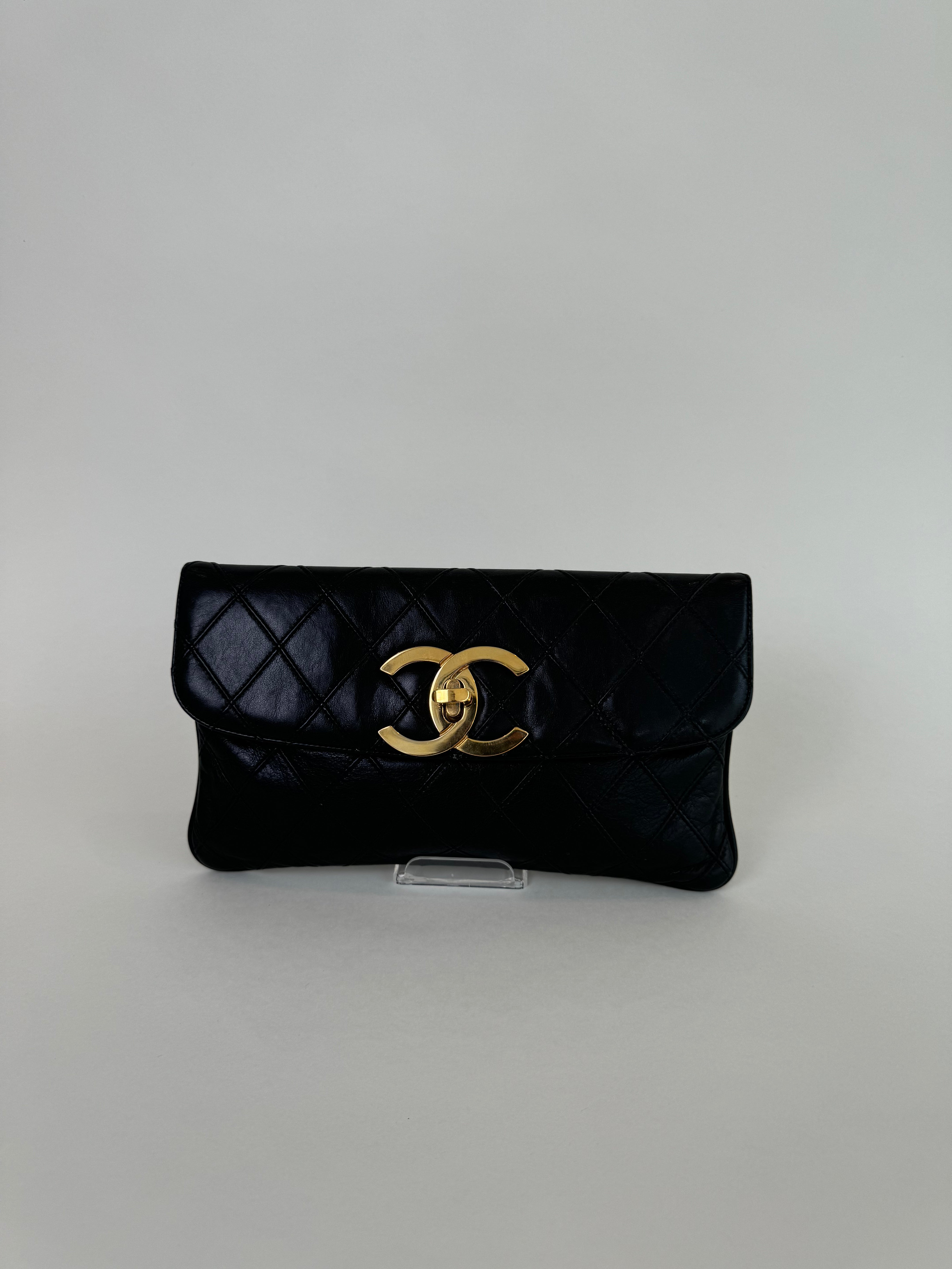 Chanel Lambskin Jumbo CC Clutch Rare