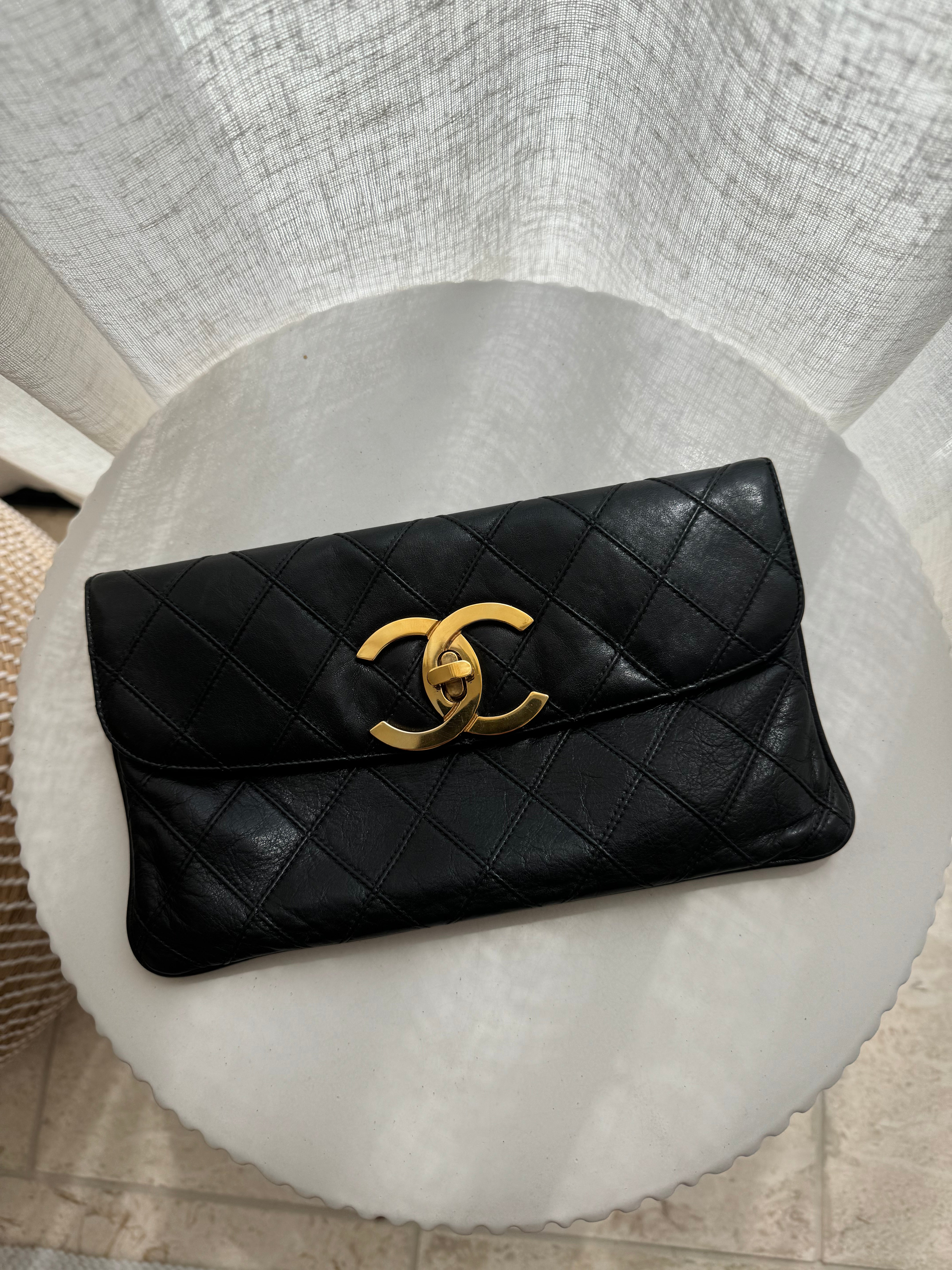 Chanel Lambskin Jumbo CC Clutch Rare