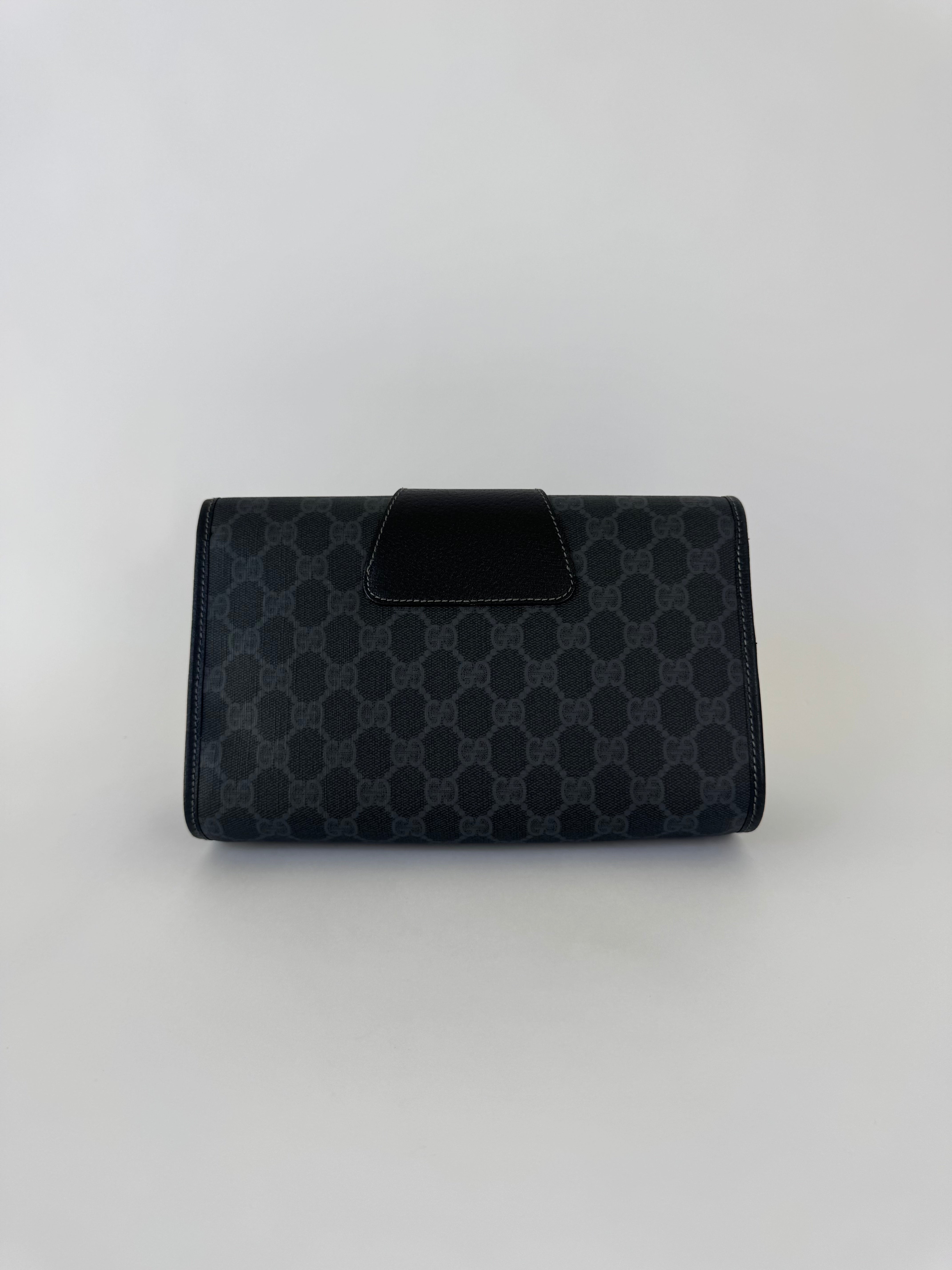 Gucci Black GG Vintage Clutch