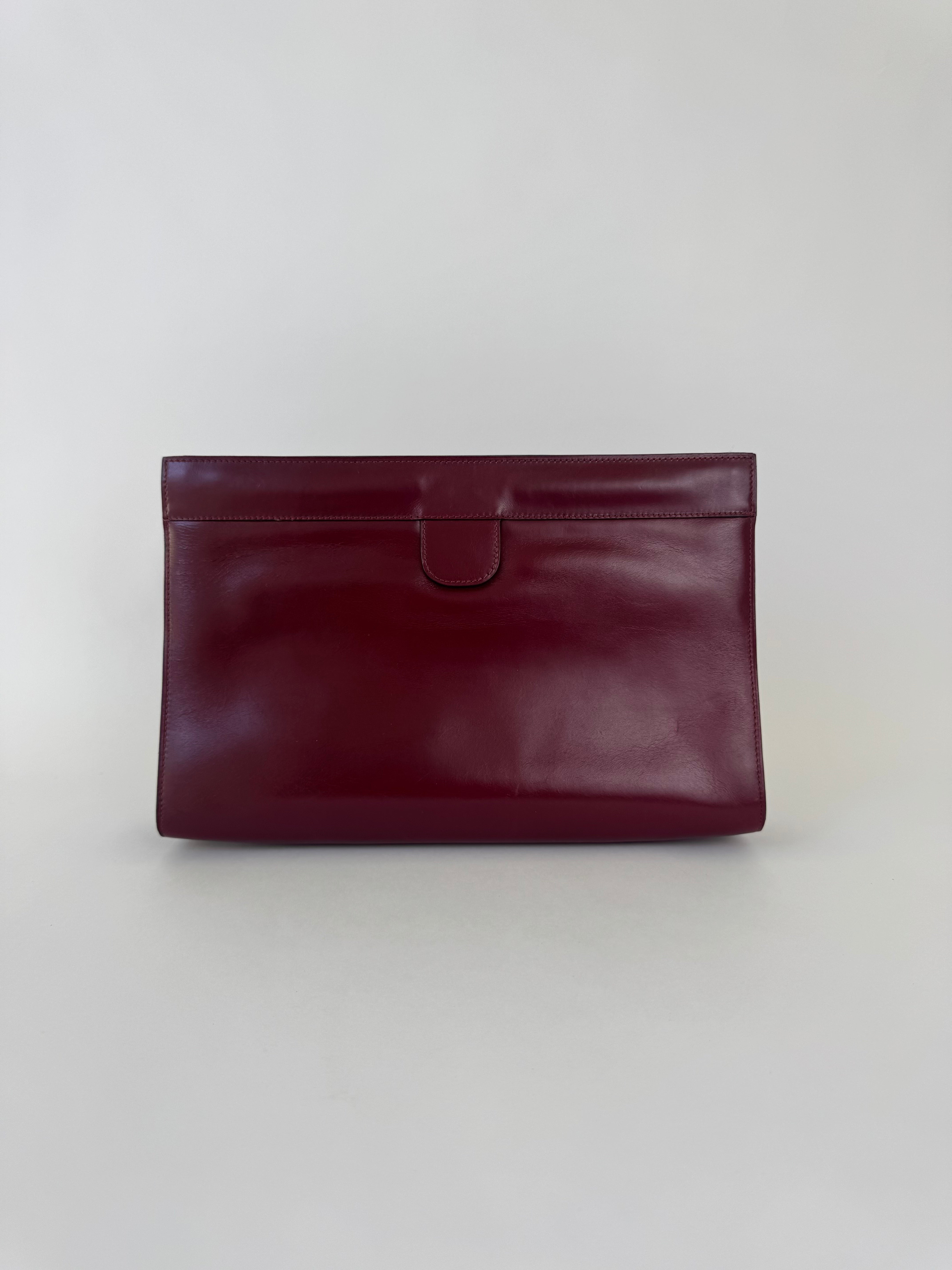 Chanel Bordeaux Leather Clutch Rare