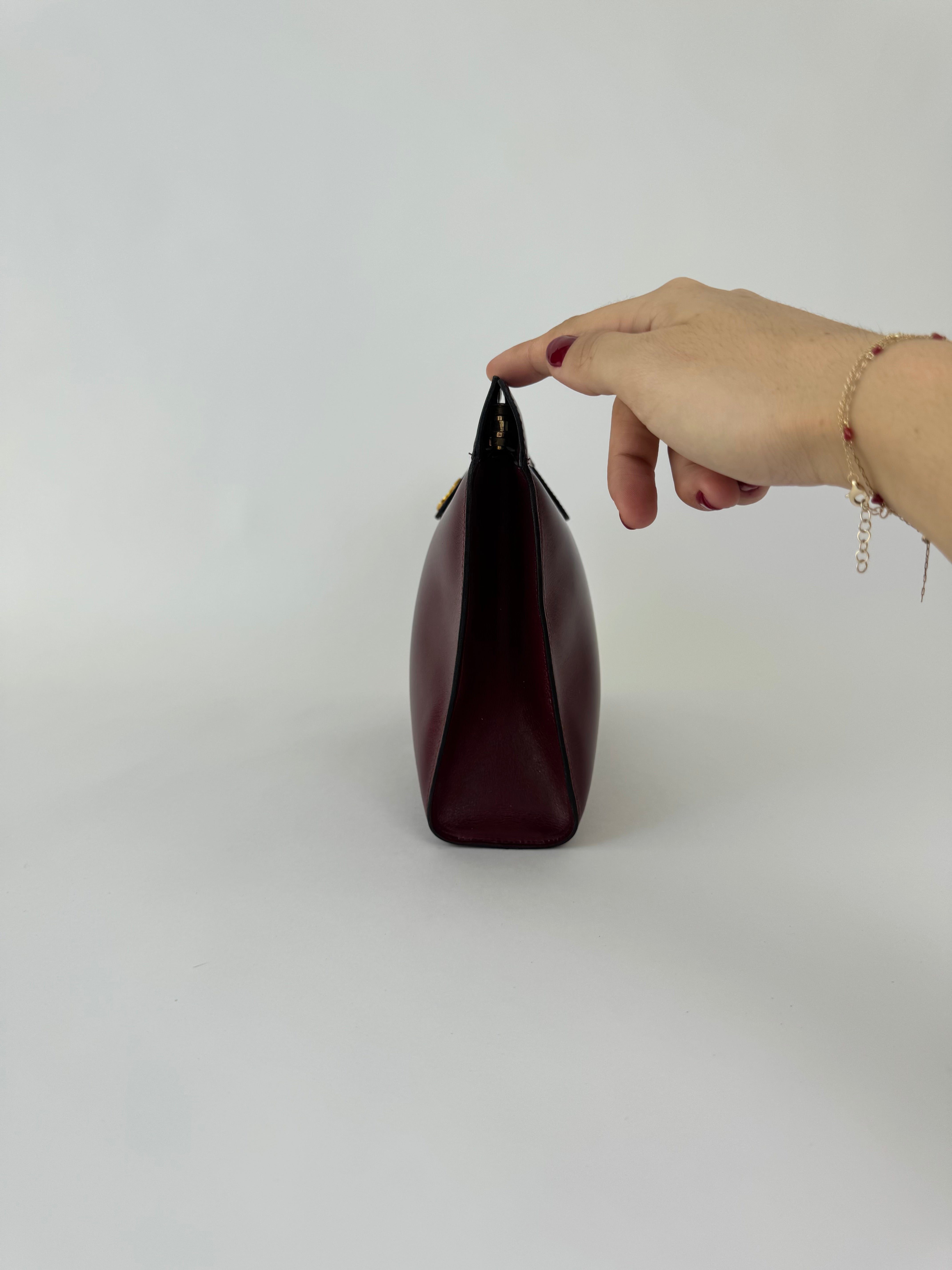 Chanel Bordeaux Leather Clutch Rare