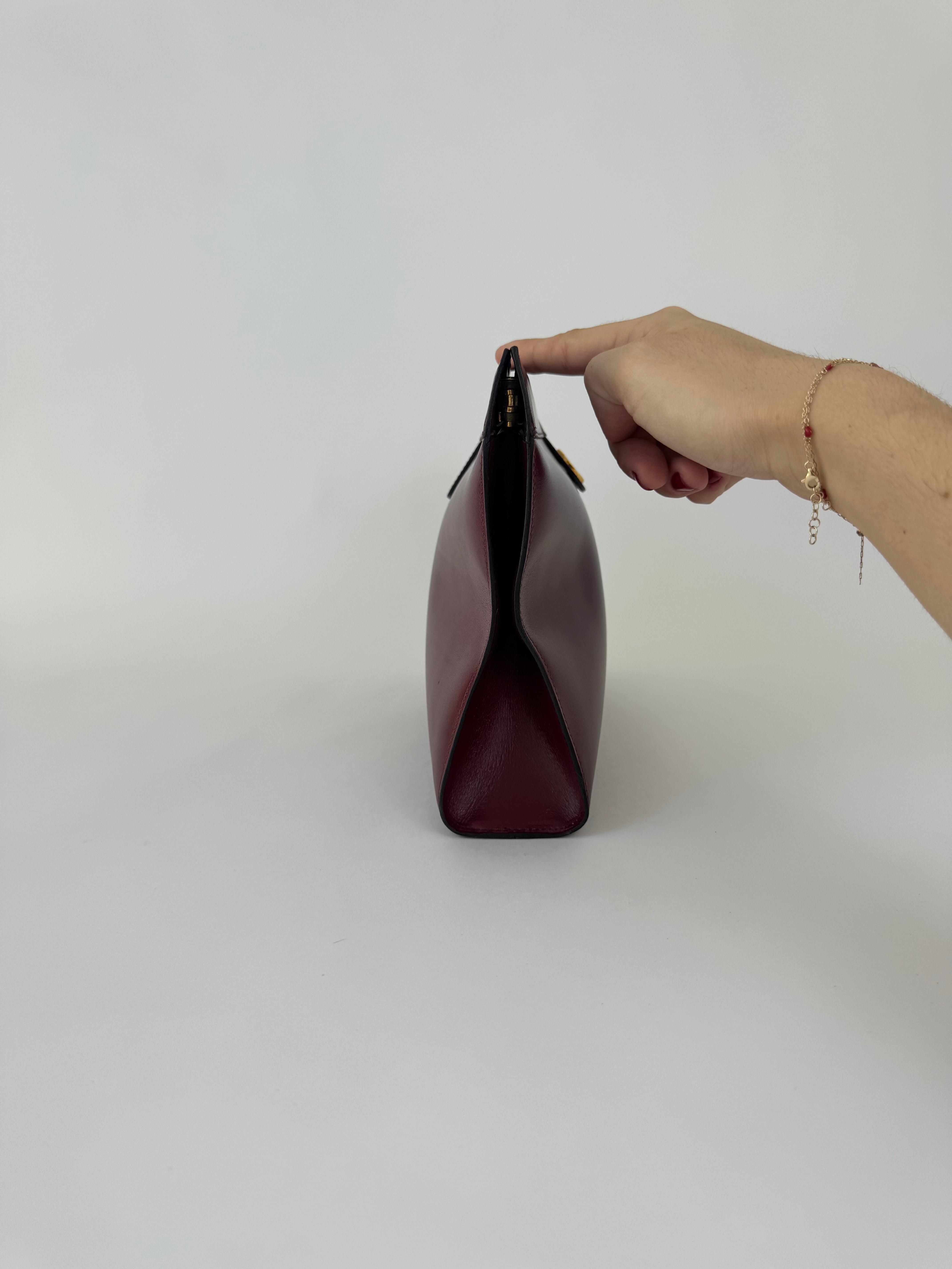 Chanel Bordeaux Leather Clutch Rare