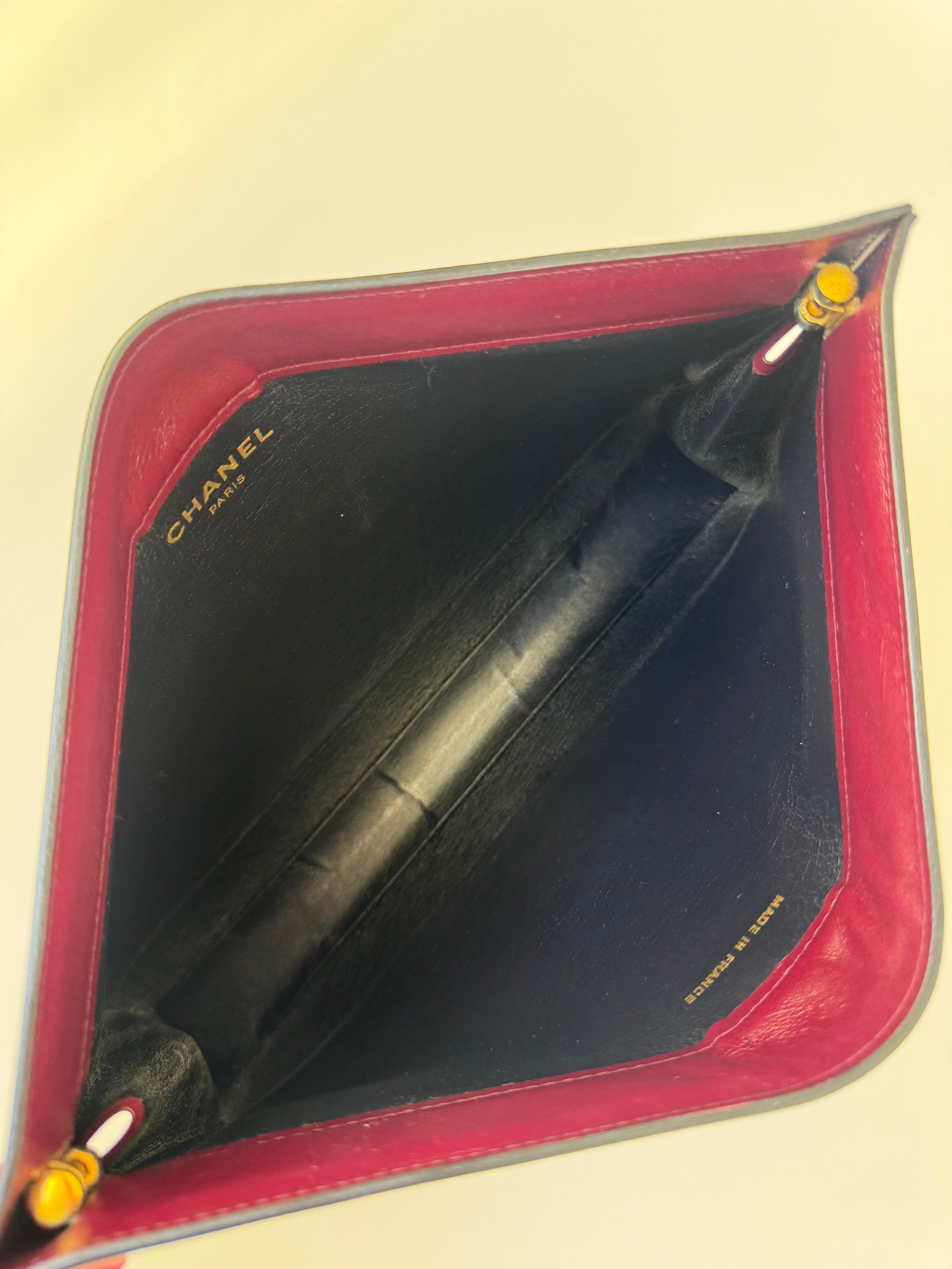 Chanel Bordeaux Leather Clutch Rare