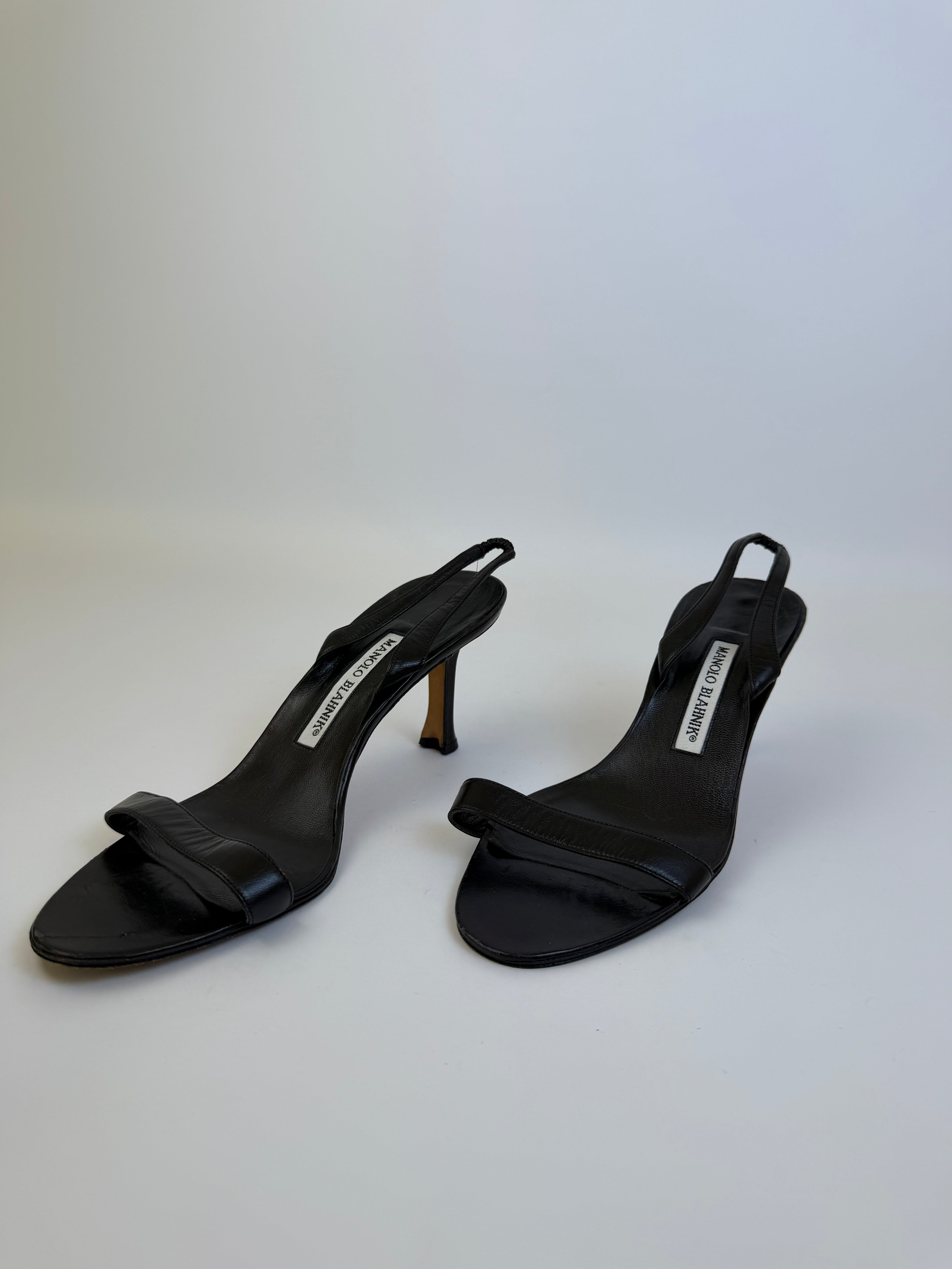Manolo Blahnik Black Leather Slingbacks 38.5 Manolo Blahnik Black Leather Slingbacks 38.5