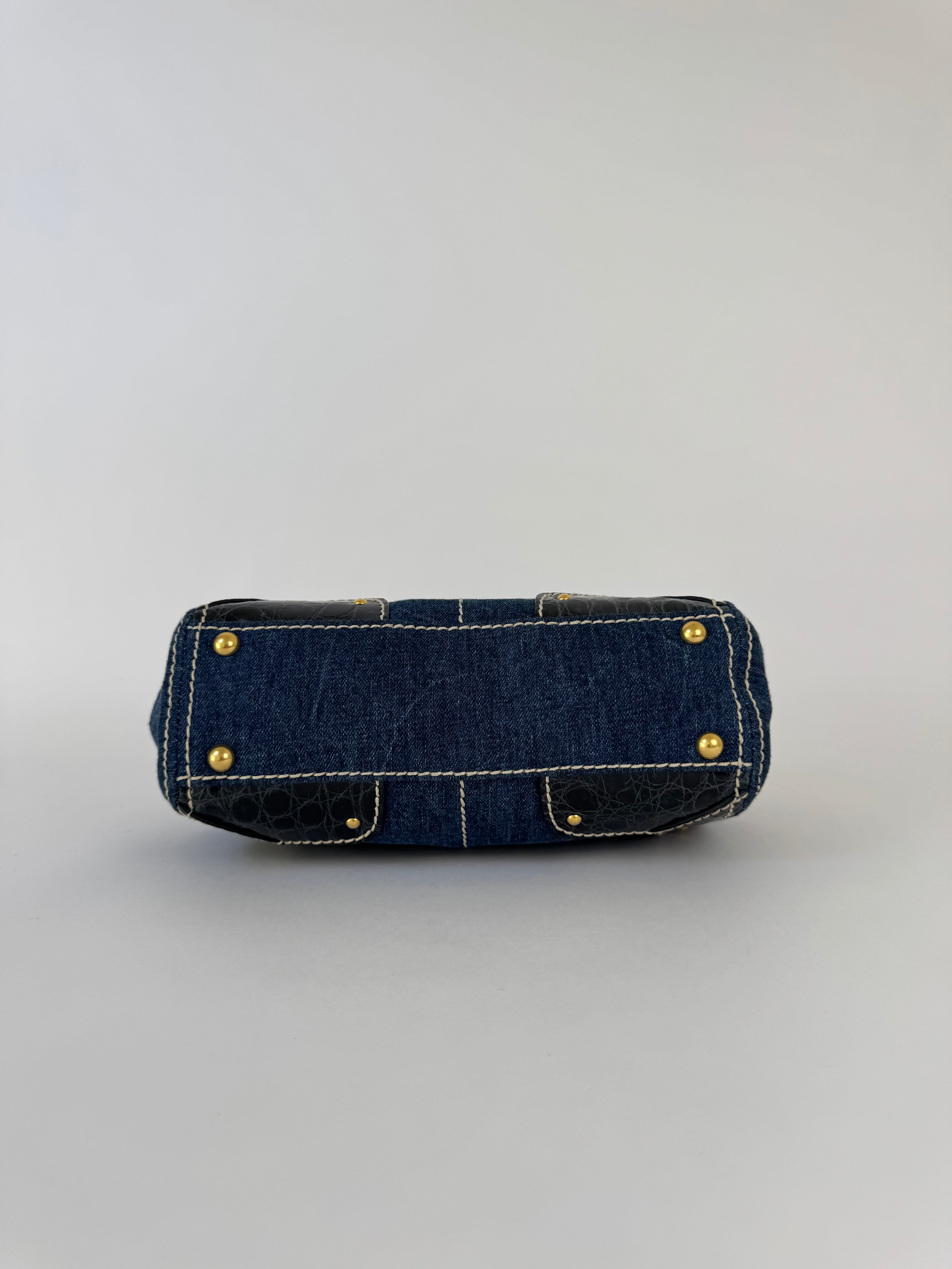 Prada Denim Chain Link Shoulder Bag