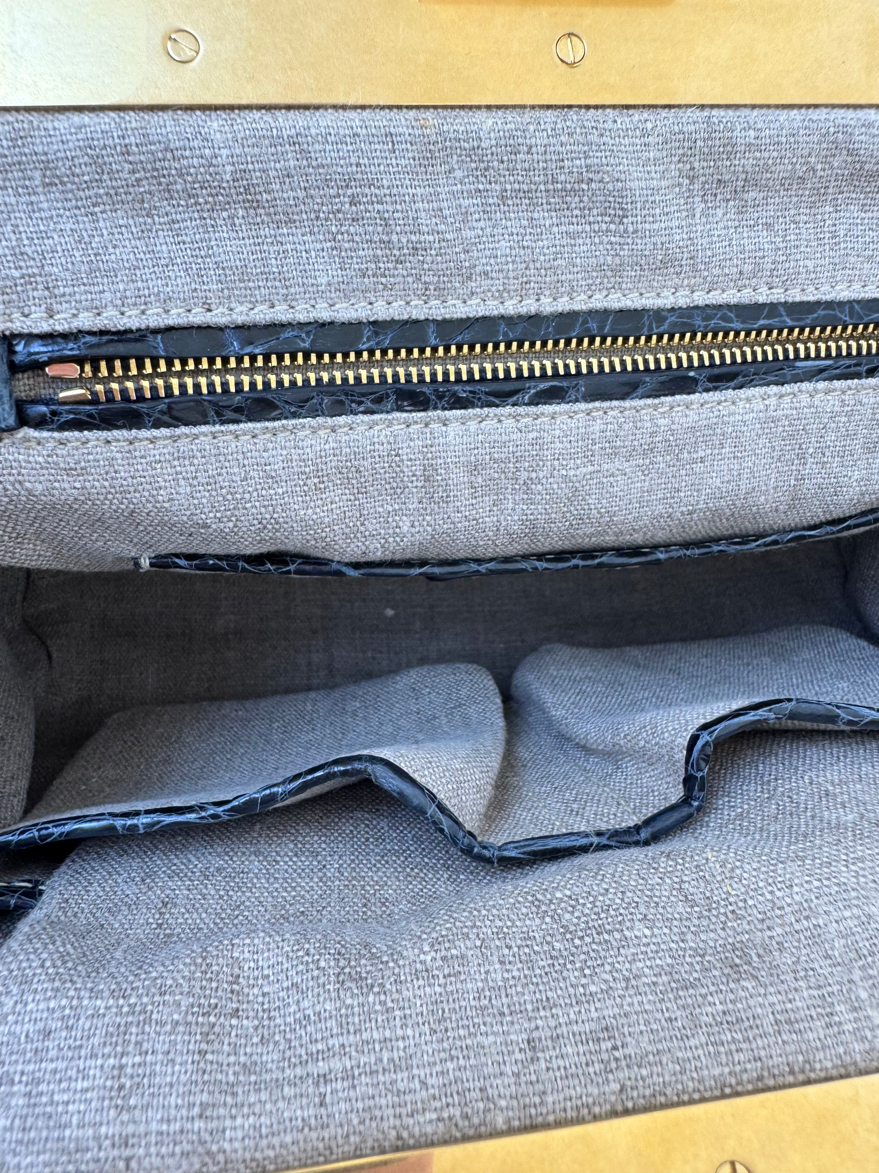 Prada Denim Chain Link Shoulder Bag