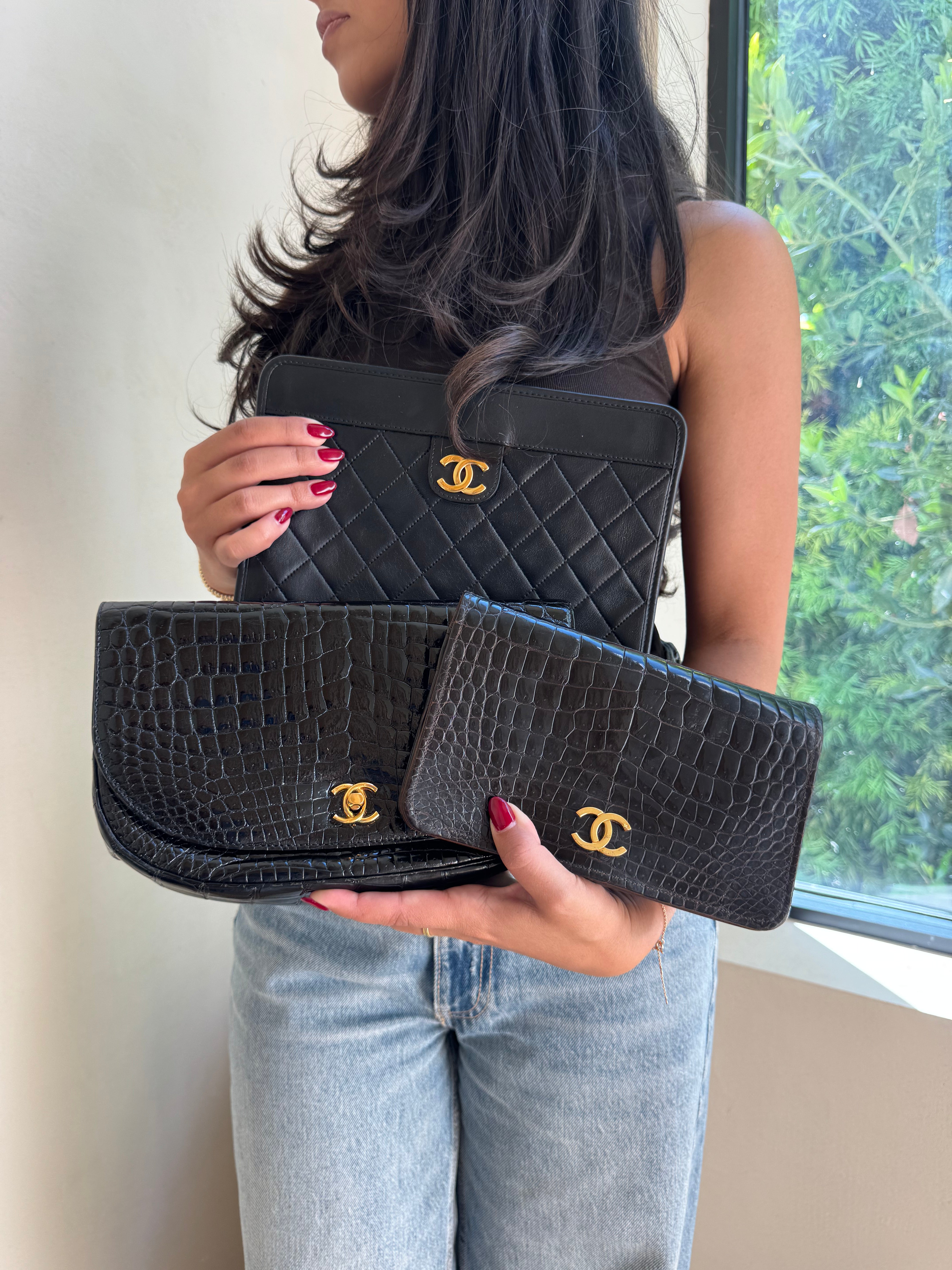 Chanel Vintage Crocodile Clutch