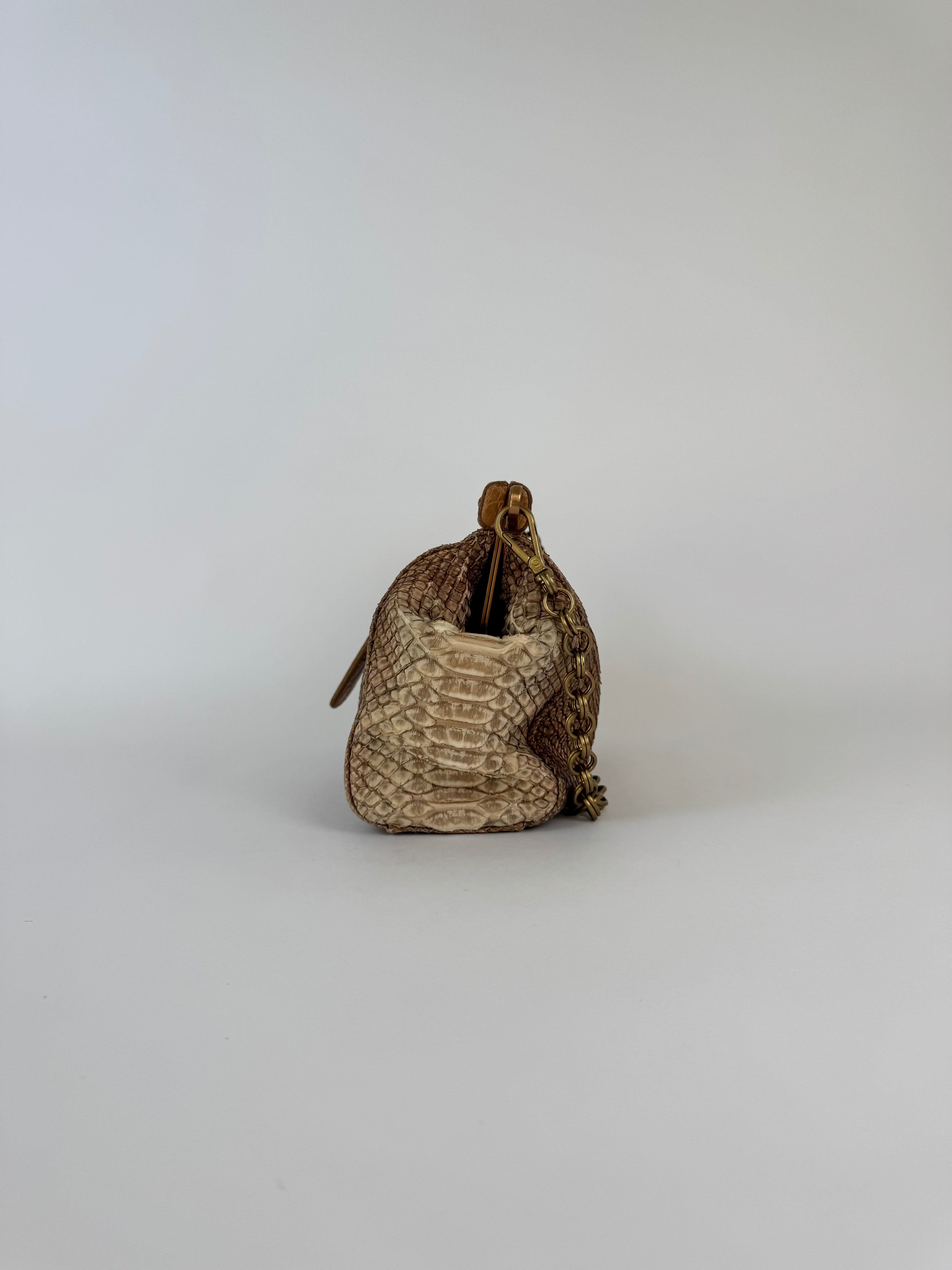 Prada Vintage Python Clutch/Shoulder Bag