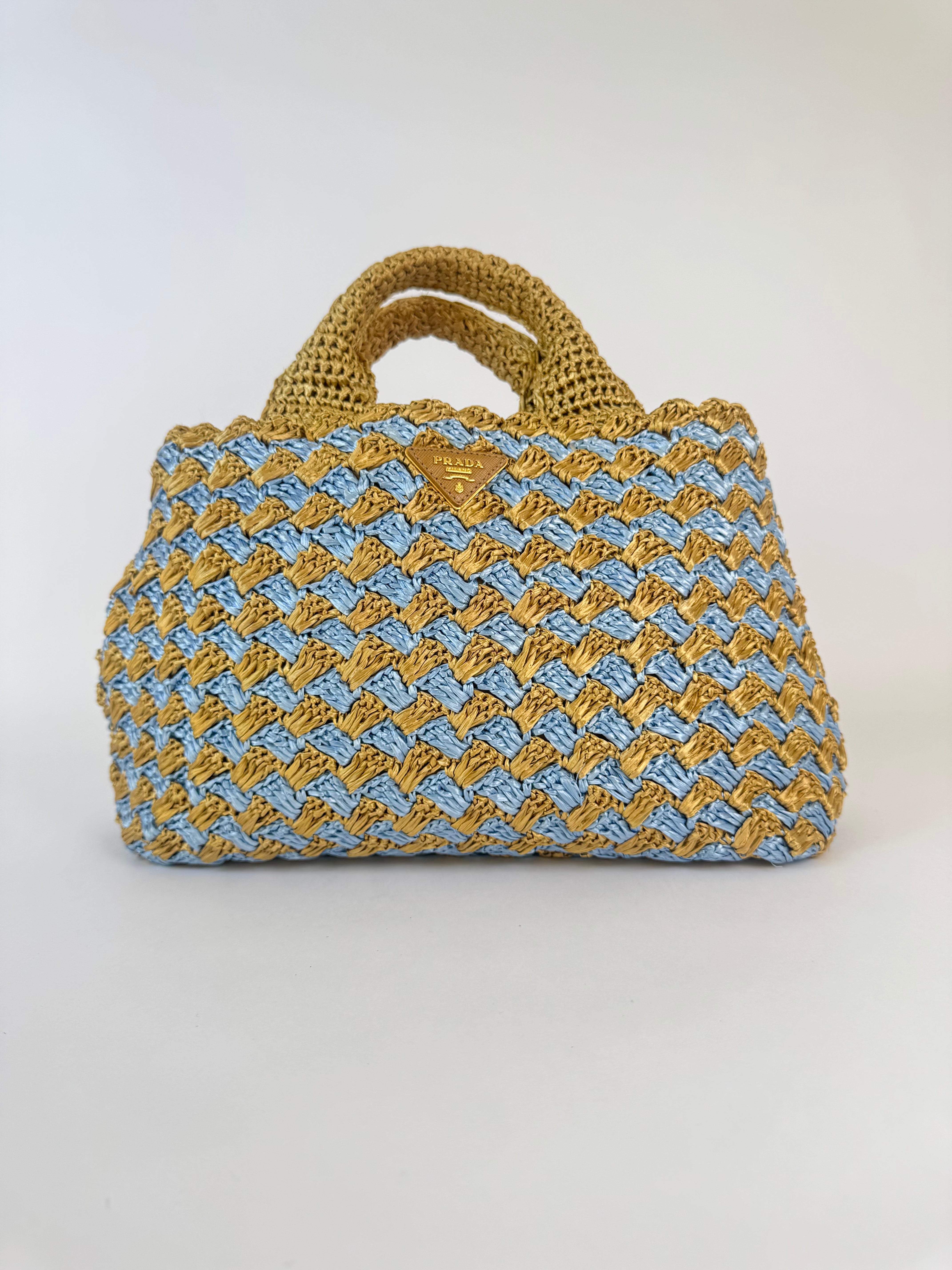 Prada Vintage Raffia Tote Bag
