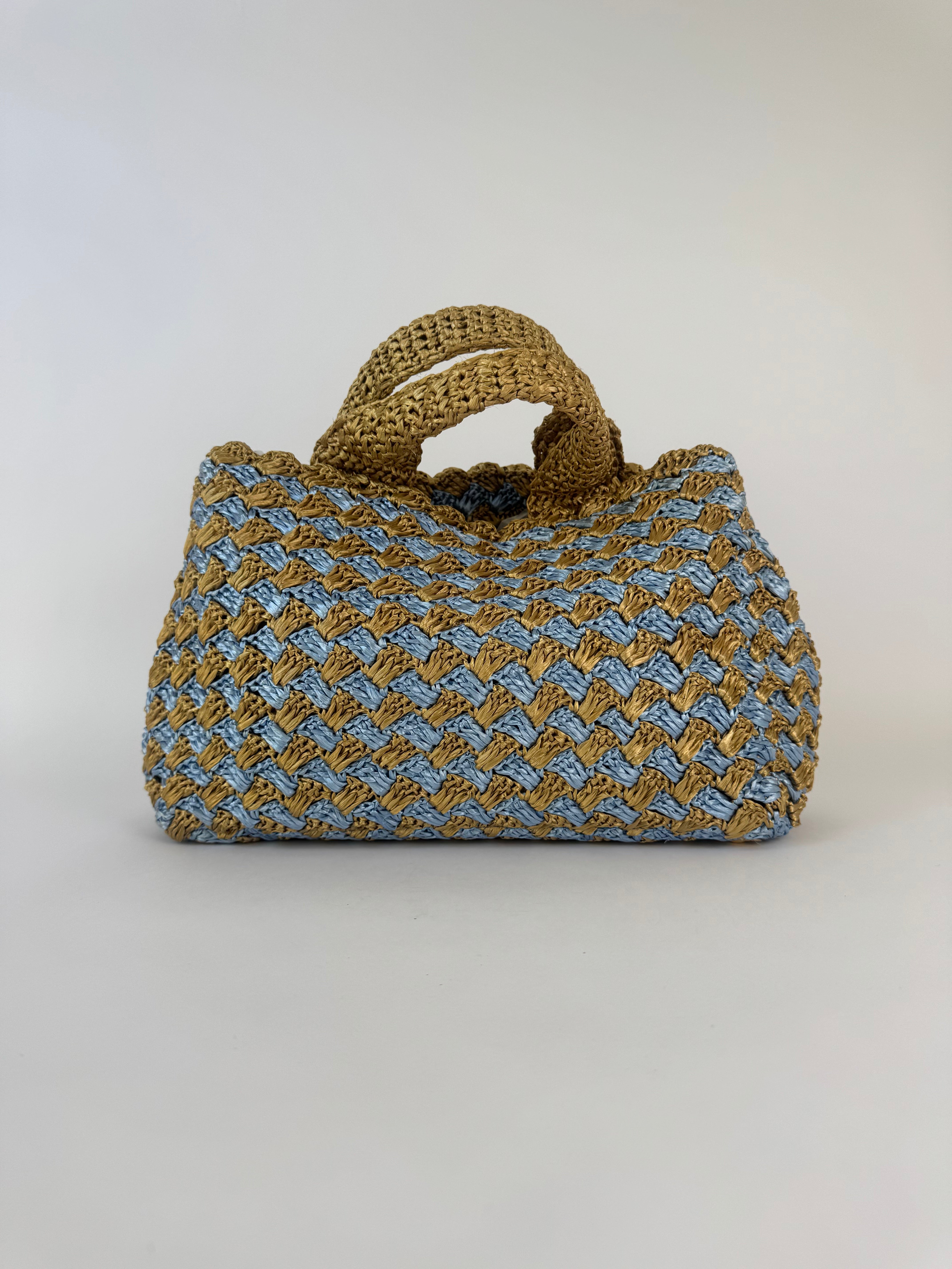 Prada Vintage Raffia Tote Bag