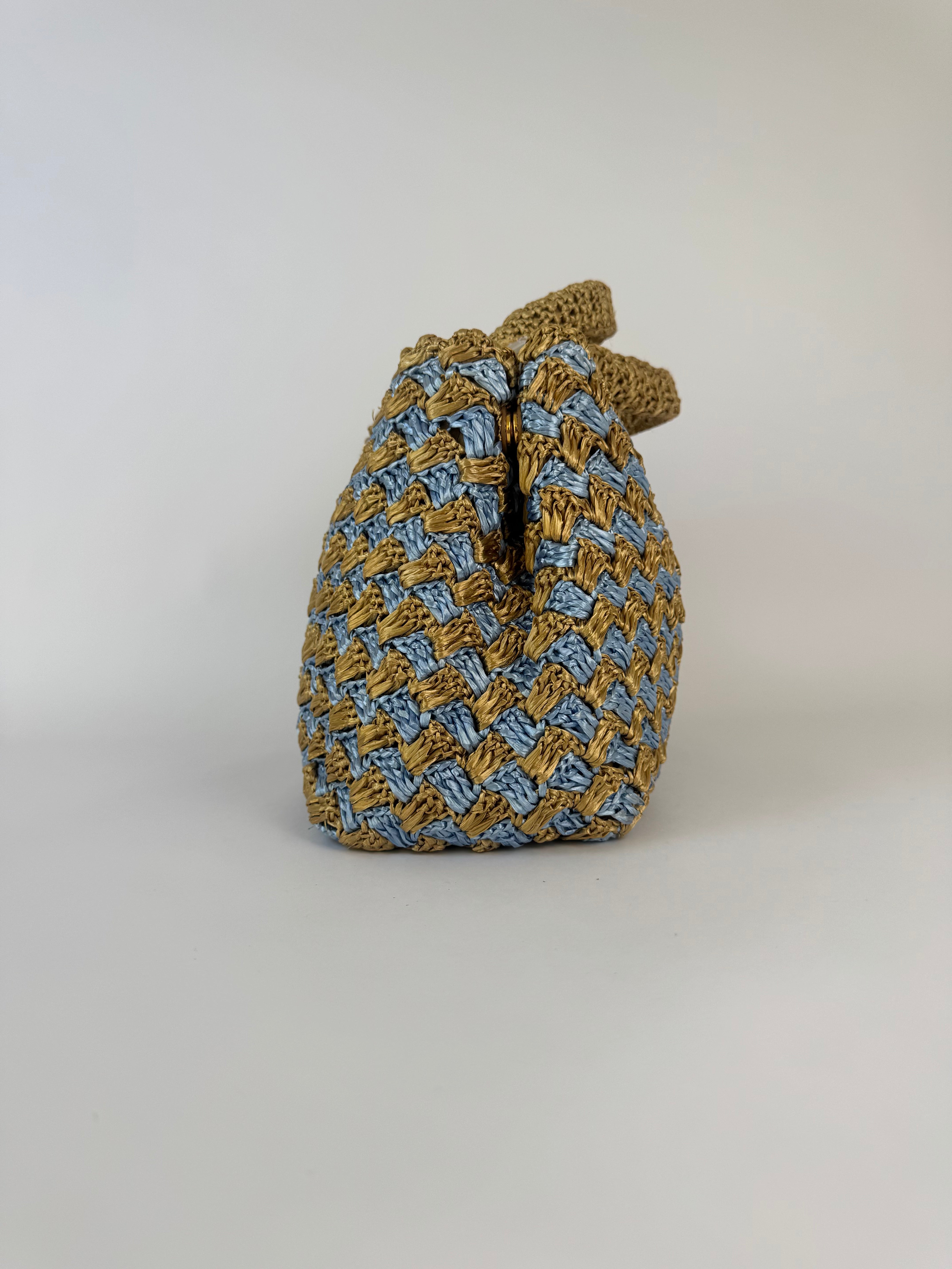 Prada Vintage Raffia Tote Bag