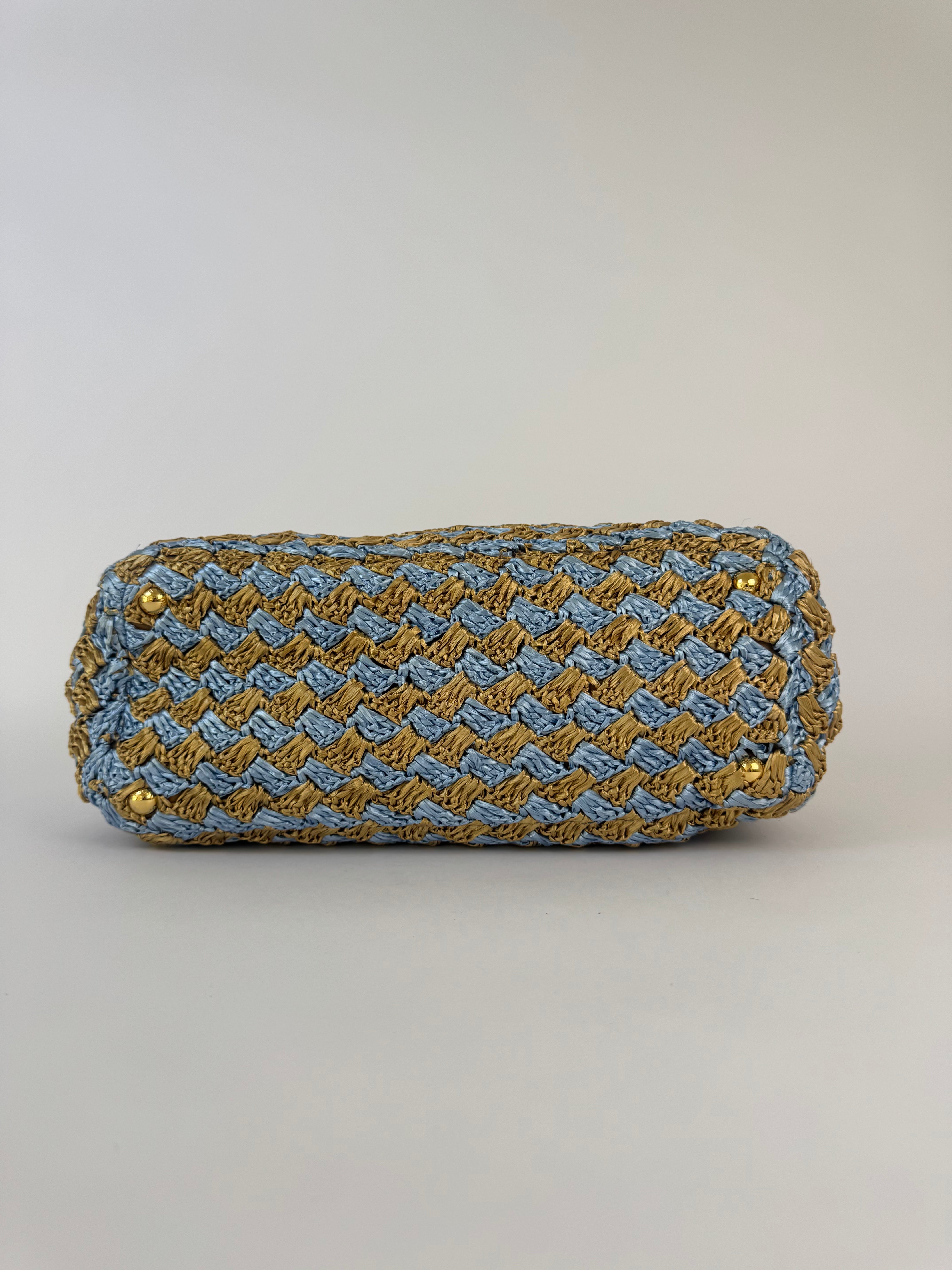 Prada Vintage Raffia Tote Bag