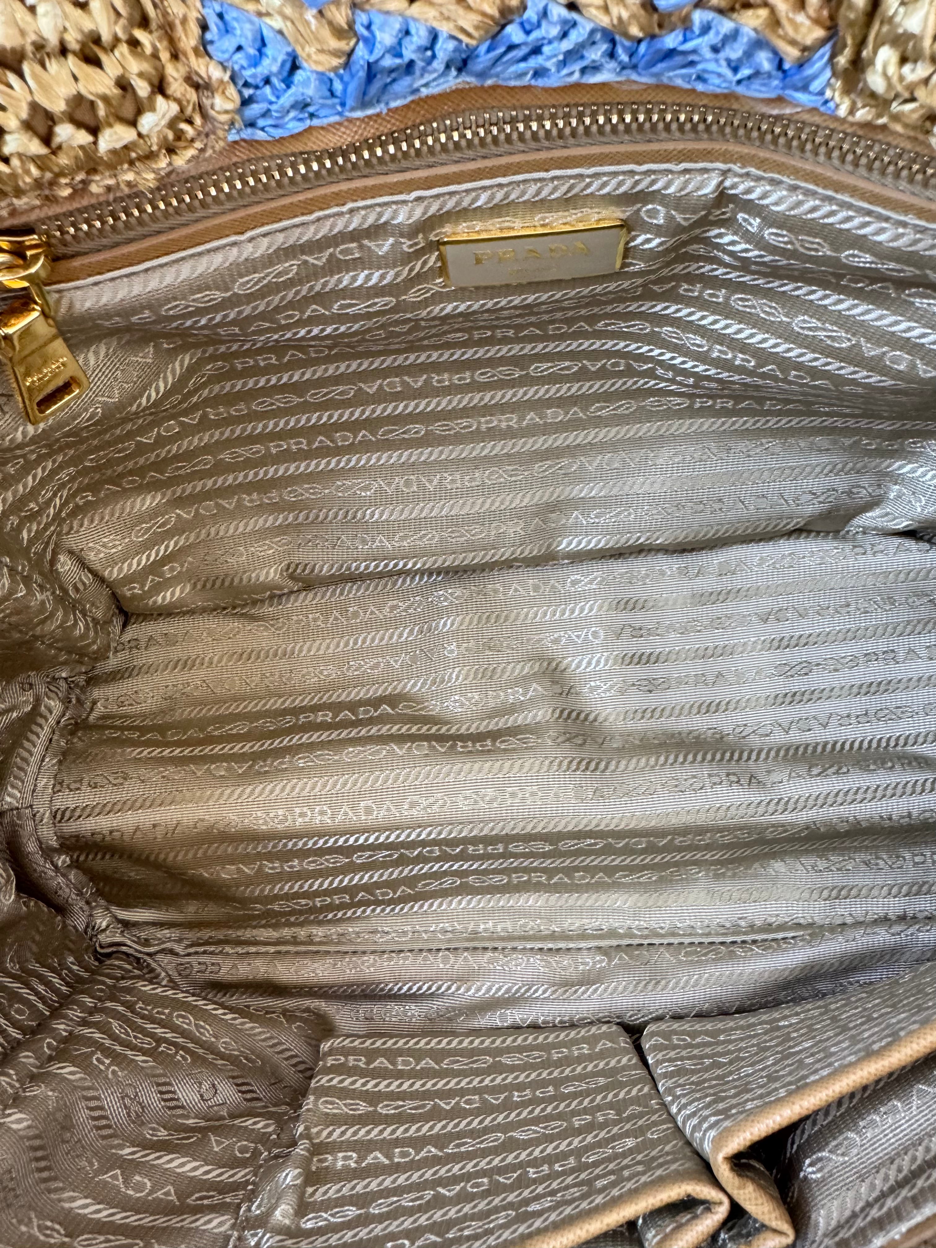 Prada Vintage Raffia Tote Bag