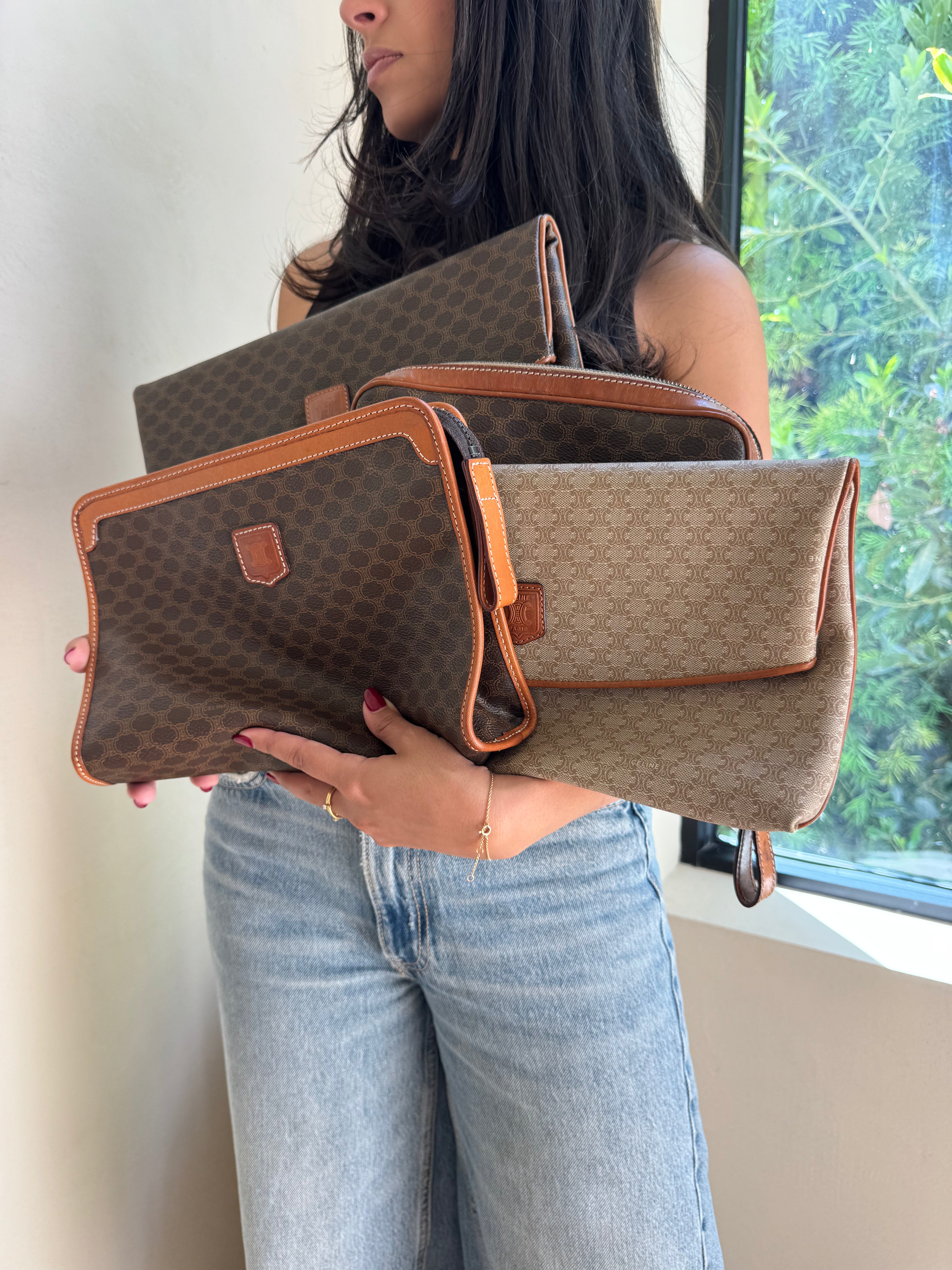 Celine Macadam Triomphe Flap Clutch