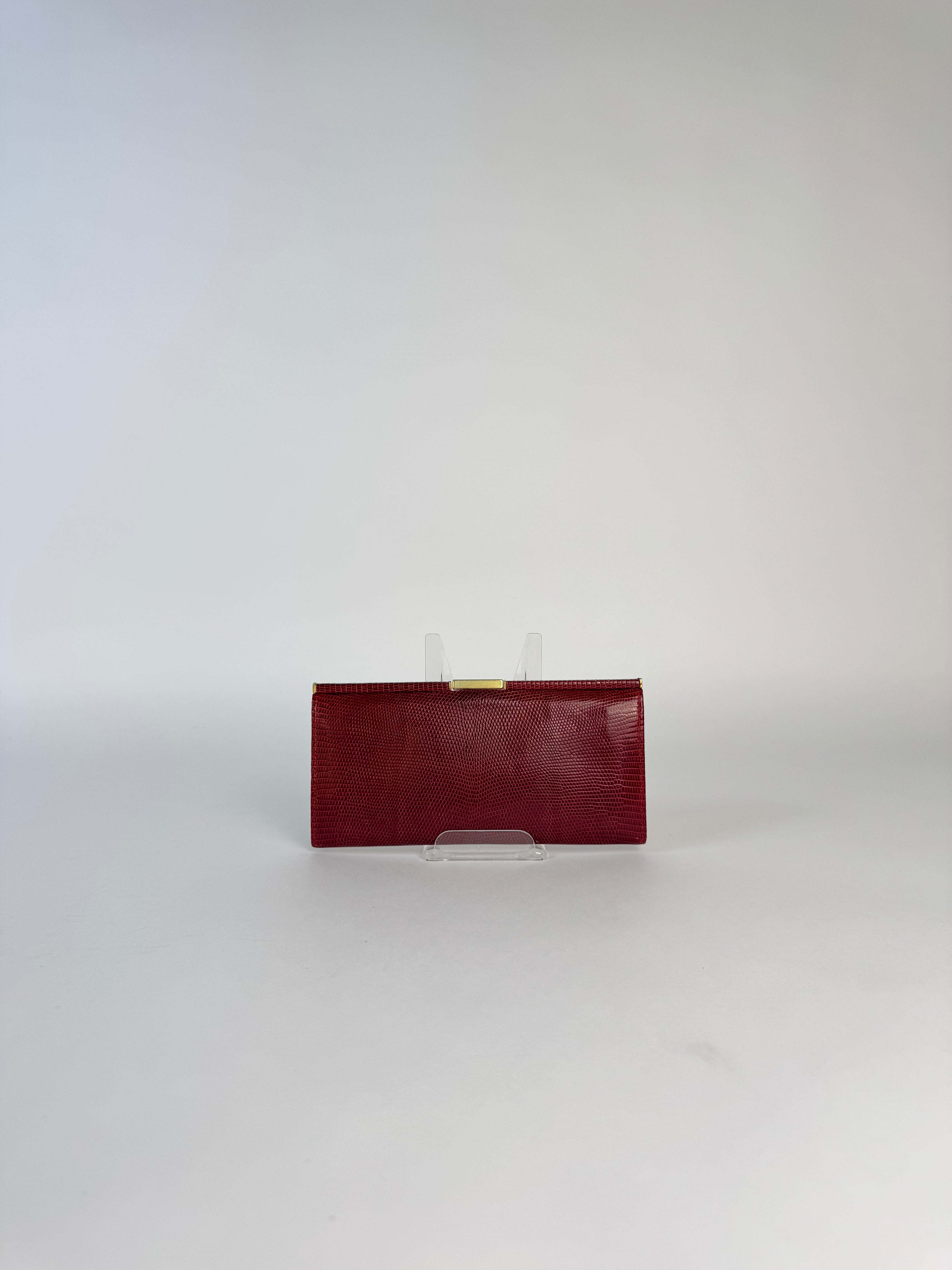Celine Vintage Lizard Clutch Mini Rare