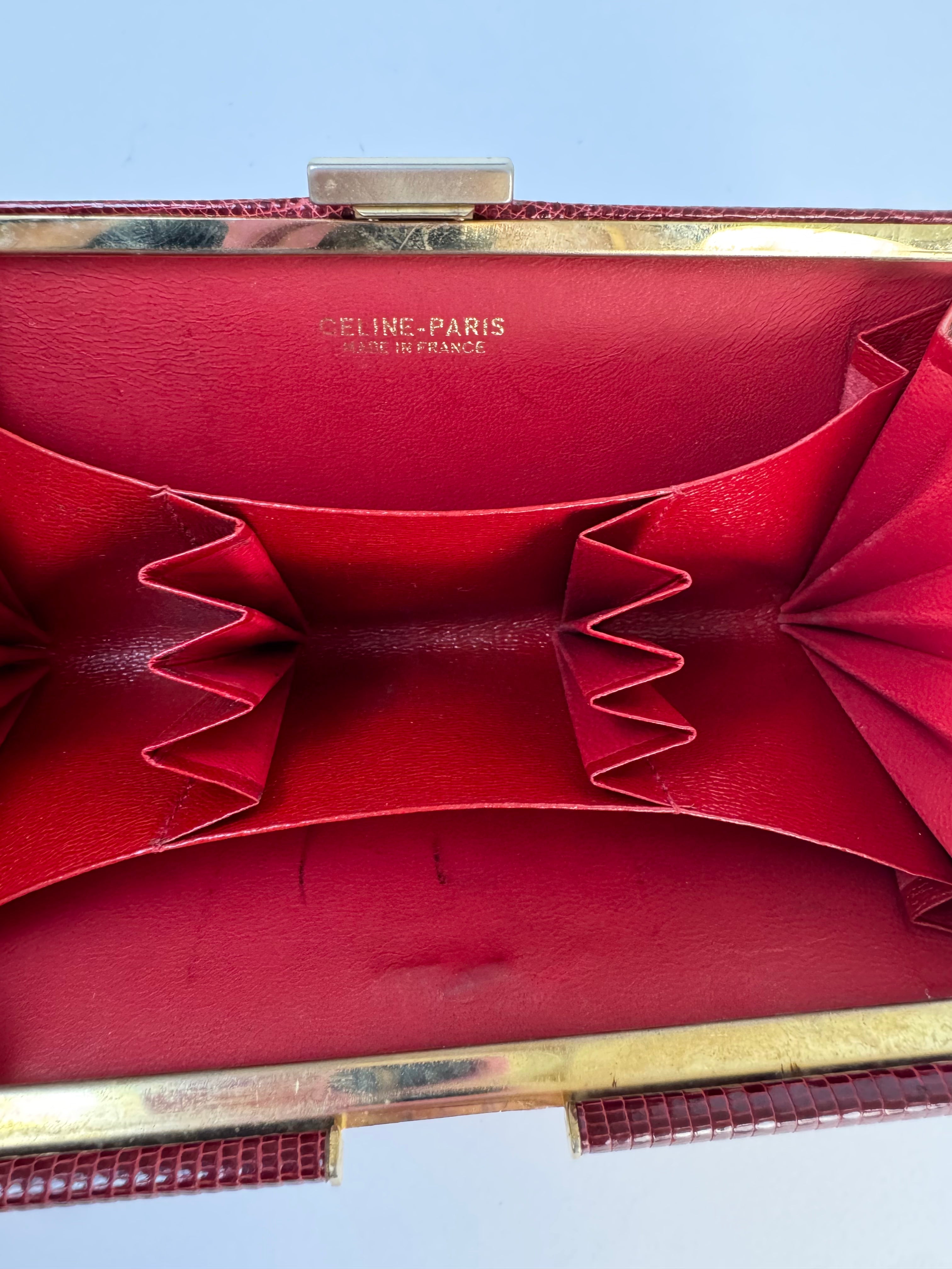 Celine Vintage Lizard Clutch Mini Rare